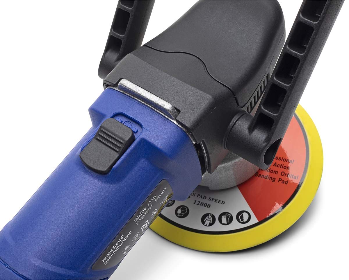 Eastwood 6 Inch Variable Speed Orbital Sander Polisher with Soft Start & Trigger Response - Perfect for Woodworking, Auto Body Sanding & Surface Polishing