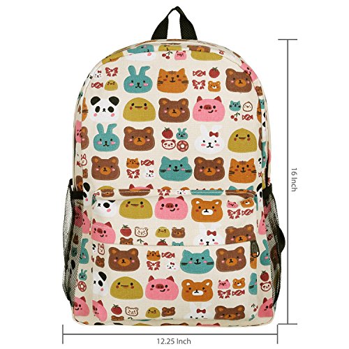 16 Inch Forest Animal Print Kids Backpack for Elementary School - Durable Canvas Backpack for Boys & Girls - Perfect for School, Travel & Outdoor Adventures | MGGEAR