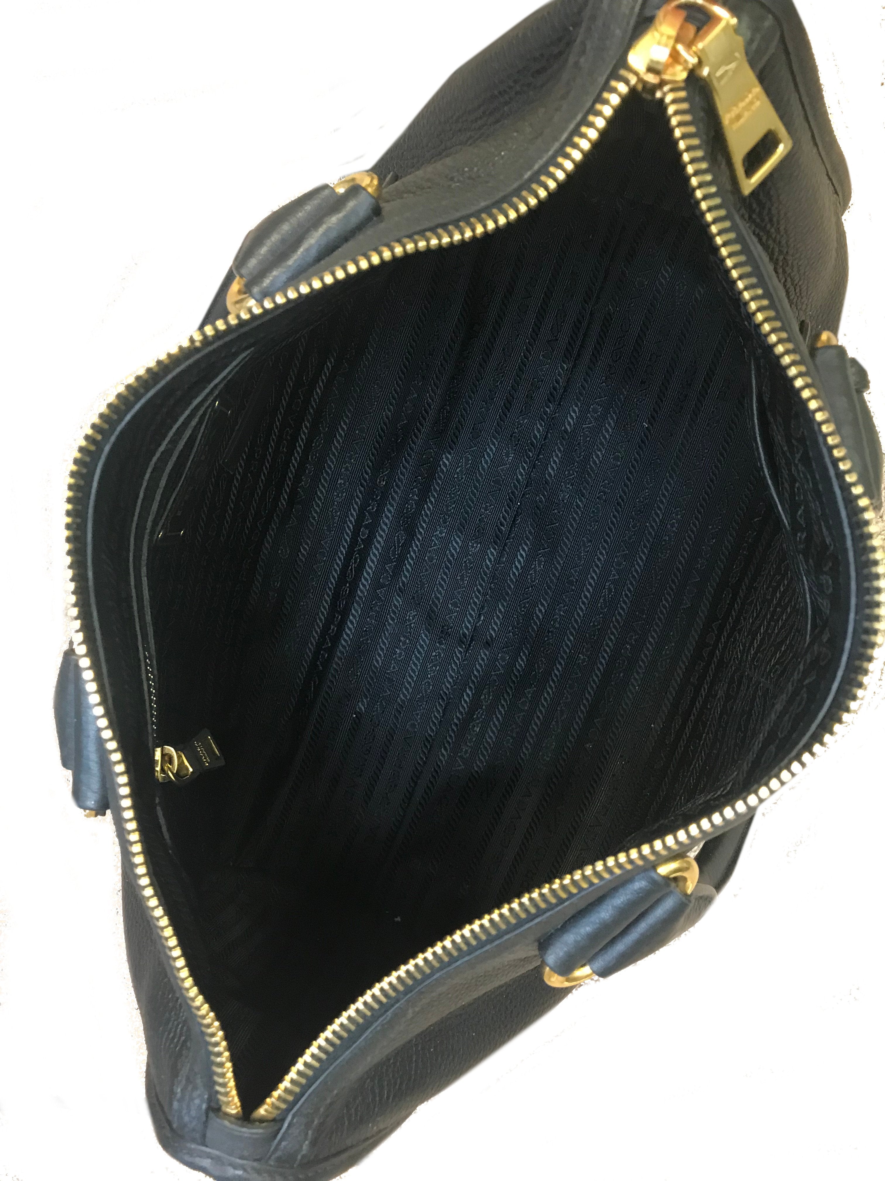 Prada Vitello Daino Medium Convertible Satchel Handbag for Women | Luxury Leather Shoulder Bag & Crossbody Purse | Perfect for Work, Travel & Everyday Use