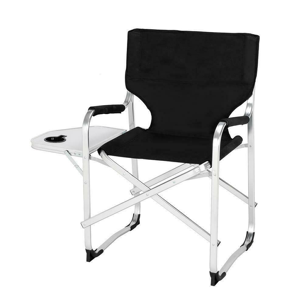 Portable Folding Director Chair with Side Table & Storage Bag - Lightweight Makeup Artist Chair for Outdoor Events, Camping, and Photography Studios