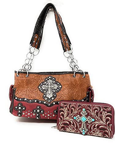 Tan Flora Cross Set