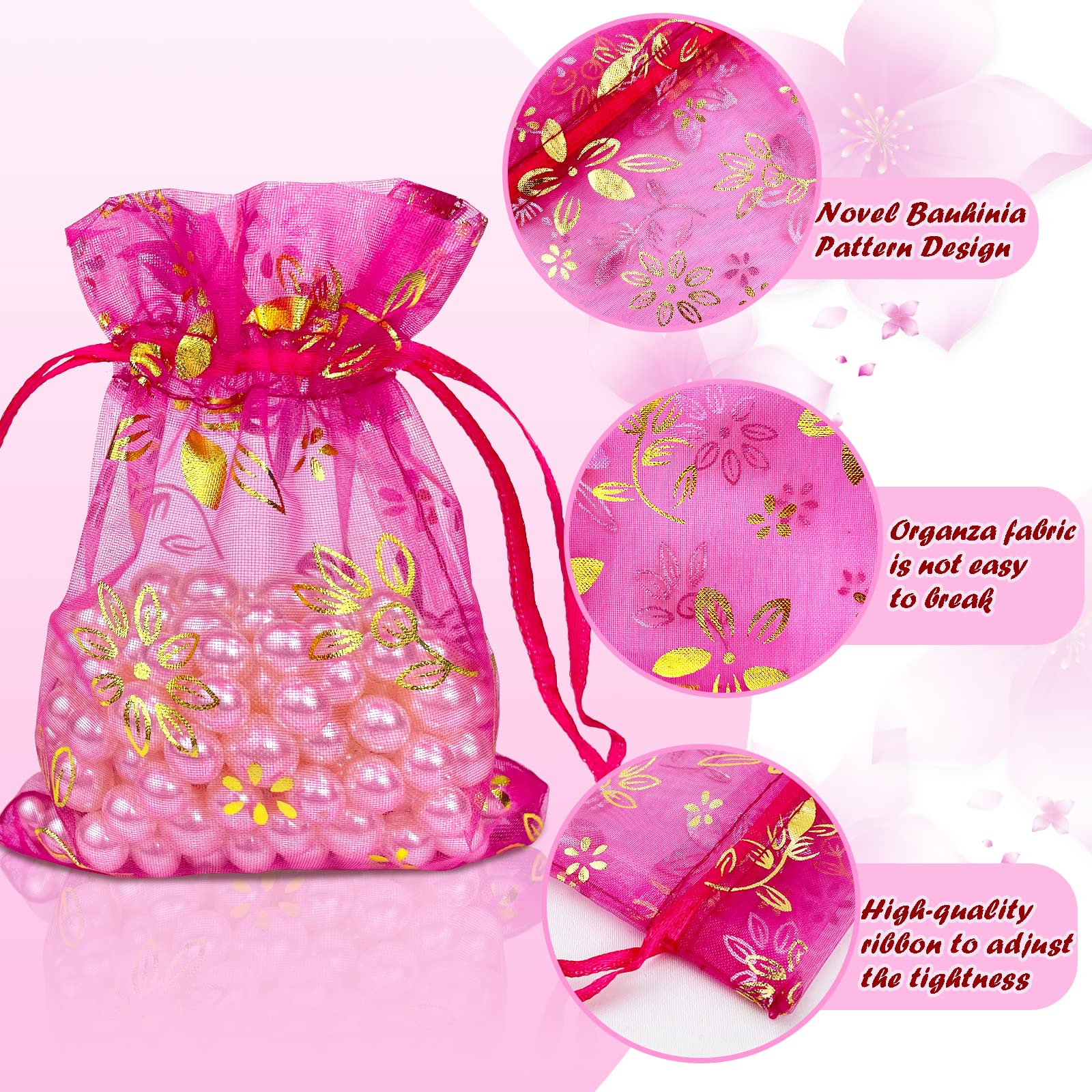 100 PCS Small Organza Bags 3.54