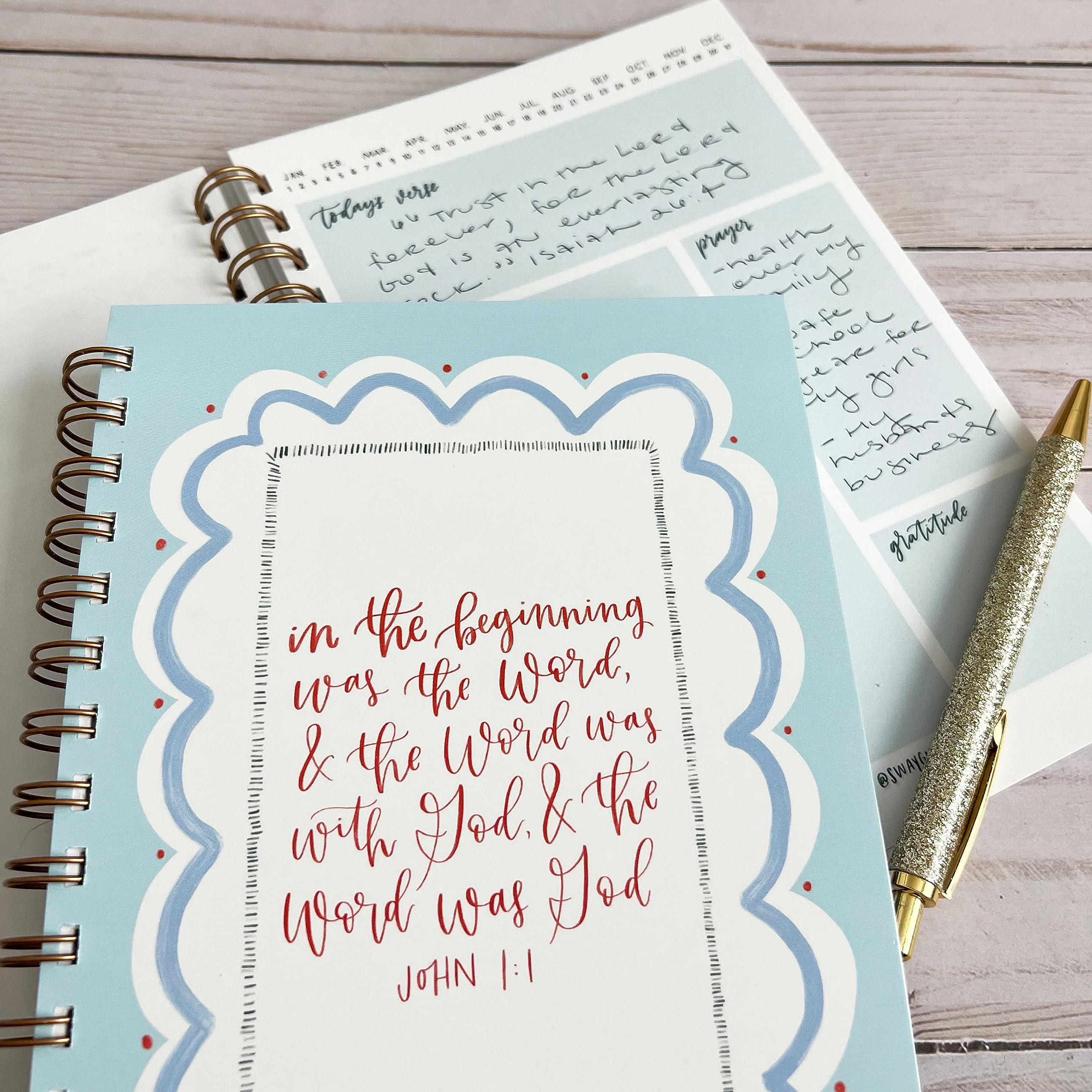 Christian Notebook for Bible Study & Prayer Journal - Spiral Bound Faith Journal with Soft Cover - Perfect for Bible Study, Prayer Notes & Daily Devotionals