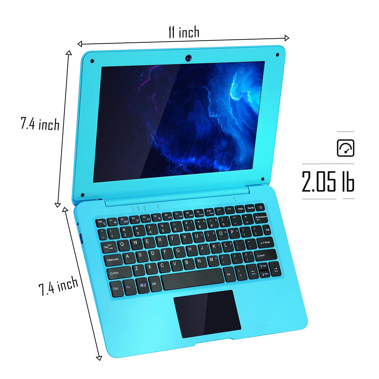 G-Anica 10.1 Inch Quad Core Laptop - Android 12.0 Mini Notebook with WiFi, Webcam & Bluetooth - Includes Carrying Bag, Mouse & Mouse Pad - Portable Computer for Students, Kids & Adults (Blue) - Perfect for Online Learning, Remote Work & Travel