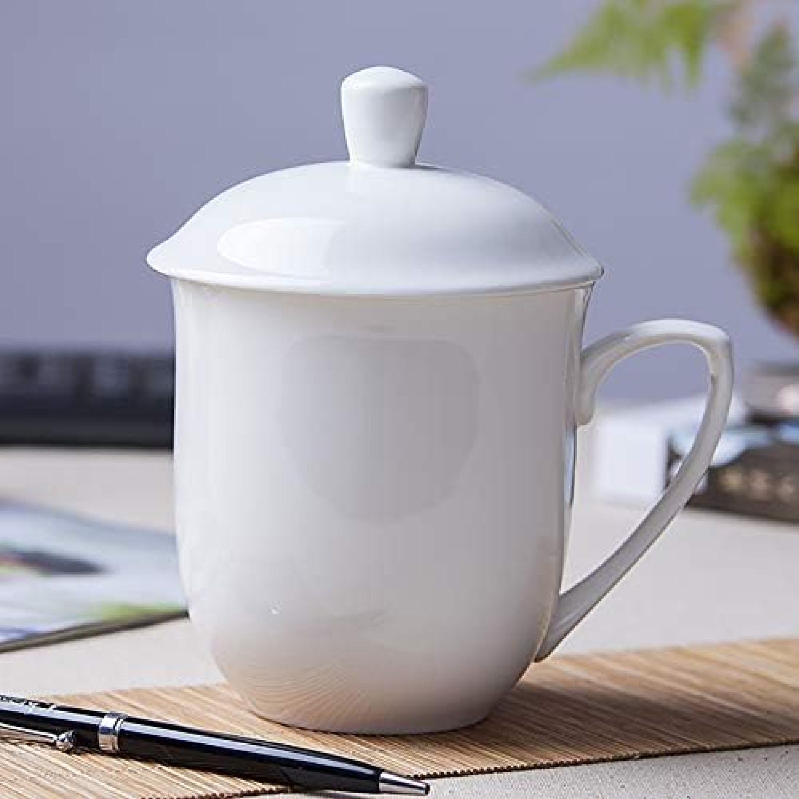 Premium Chinese Porcelain Tea Cup & Coffee Mug with Lid - Elegant Traditional Design for Home, Kitchen, Office & Restaurants - Includes Gift Box - Perfect for Afternoon Tea, Gifts & Daily Use - BPA-Free Ceramic Cup by Bonny369