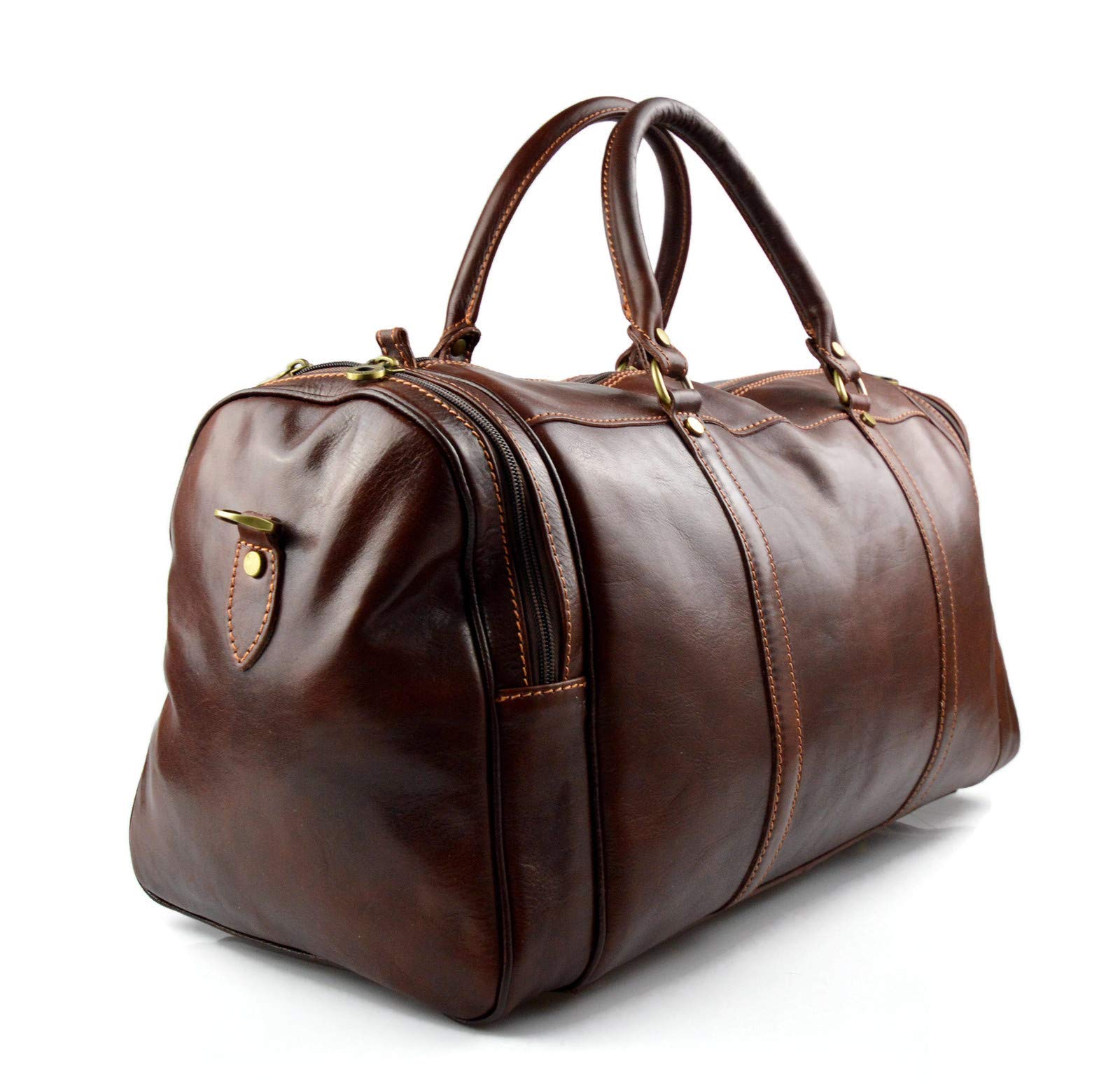 Premium Genuine Leather Duffle Bag for Men & Women - Stylish Brown Travel Shoulder Bag, Spacious Weekender Carry-On Luggage - Durable Gym Bag & Cabin Bag for Business Travel, Weekend Getaways, Workouts, Office Commute - Ideal for Professionals, Fitness Lovers & Frequent Travelers - Perfect for Business Trips, Gym Sessions, Vacation Packing & Daily Use
