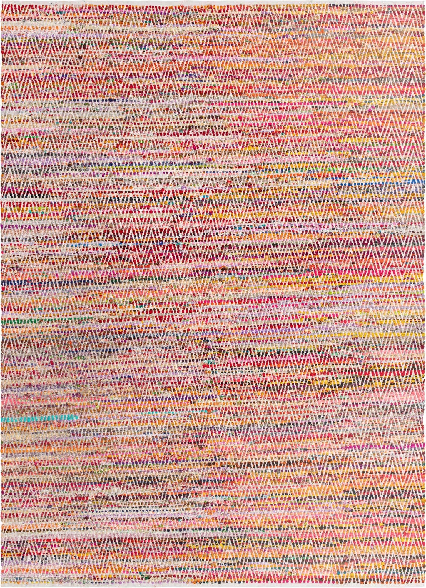 Unique Loom Chindi Chevron Collection Area Rug - Claire (9' x 12' 2
