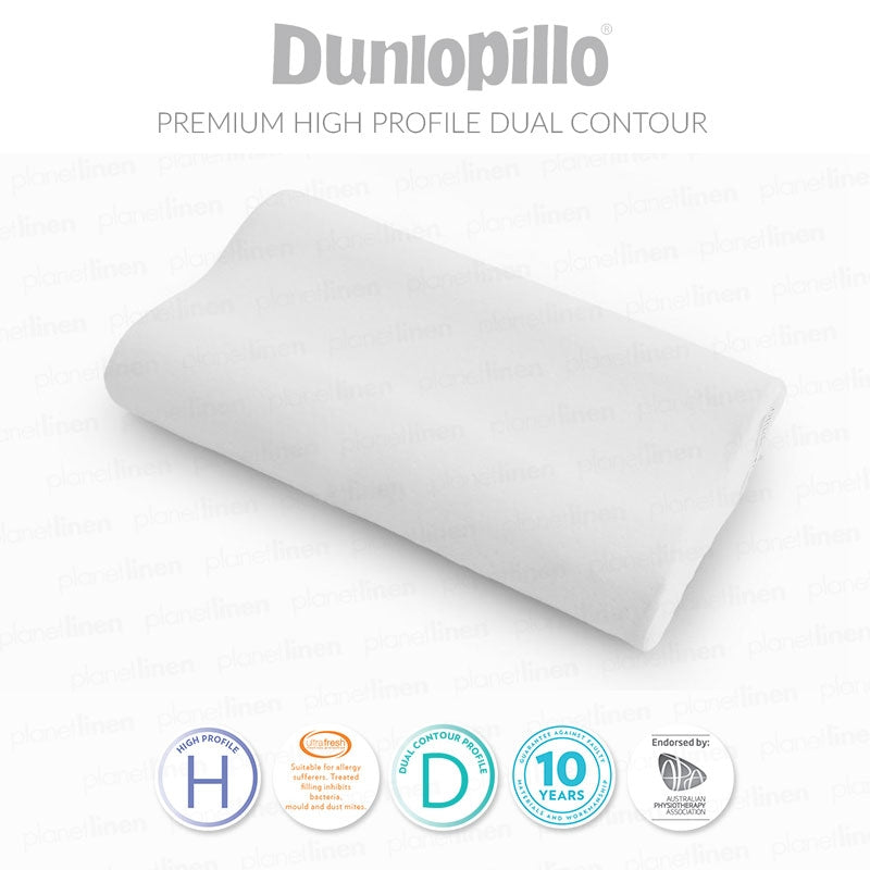DUNLOPILLO Therapillo Memory Foam High Profile Dual Contour Pillow for Neck Pain Relief & Side Sleepers - Orthopedic Support Pillow for Better Sleep & Back Pain Relief
