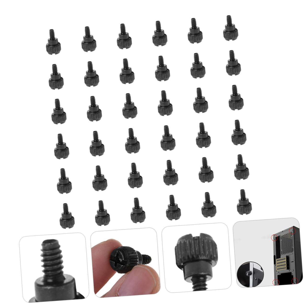 OSALADI 100pcs Black Oxide Computer Case Screws - Chassis Fixing Screws for PC Build, Repair & Maintenance | Durable Computer Accessories for DIY, Upgrades & Hardware Installation
