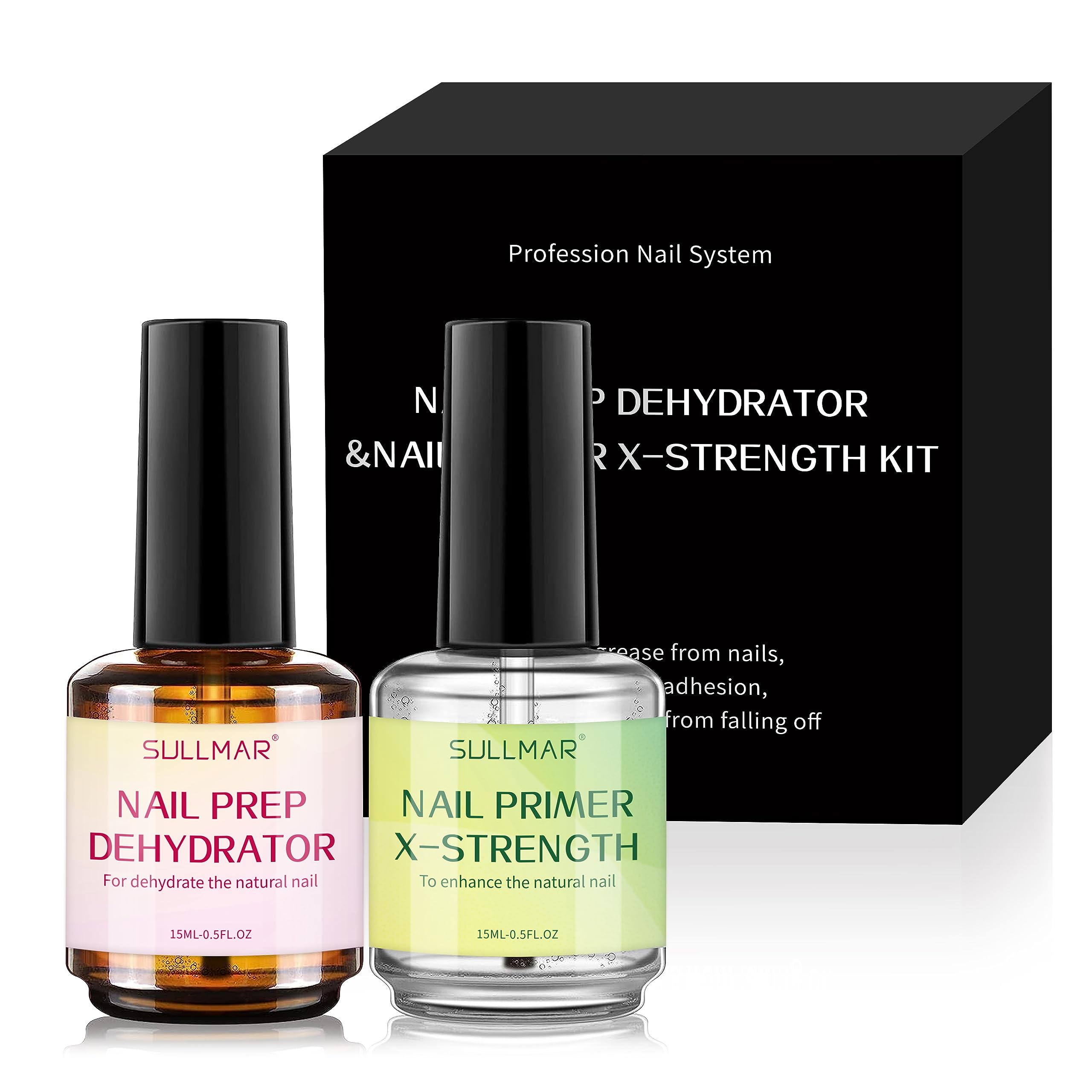 **X-Strength Nail Prep Dehydrator & Primer Kit (15ml) – Professional Nail Bonding System for Acrylic Nails – Salon-Quality Nail Enhancement for Long-Lasting Manicures & Gel Extensions**    *(Perfect for DIY Nail Art, Salon Professionals, and Stronger Acrylic/Gel Application)*