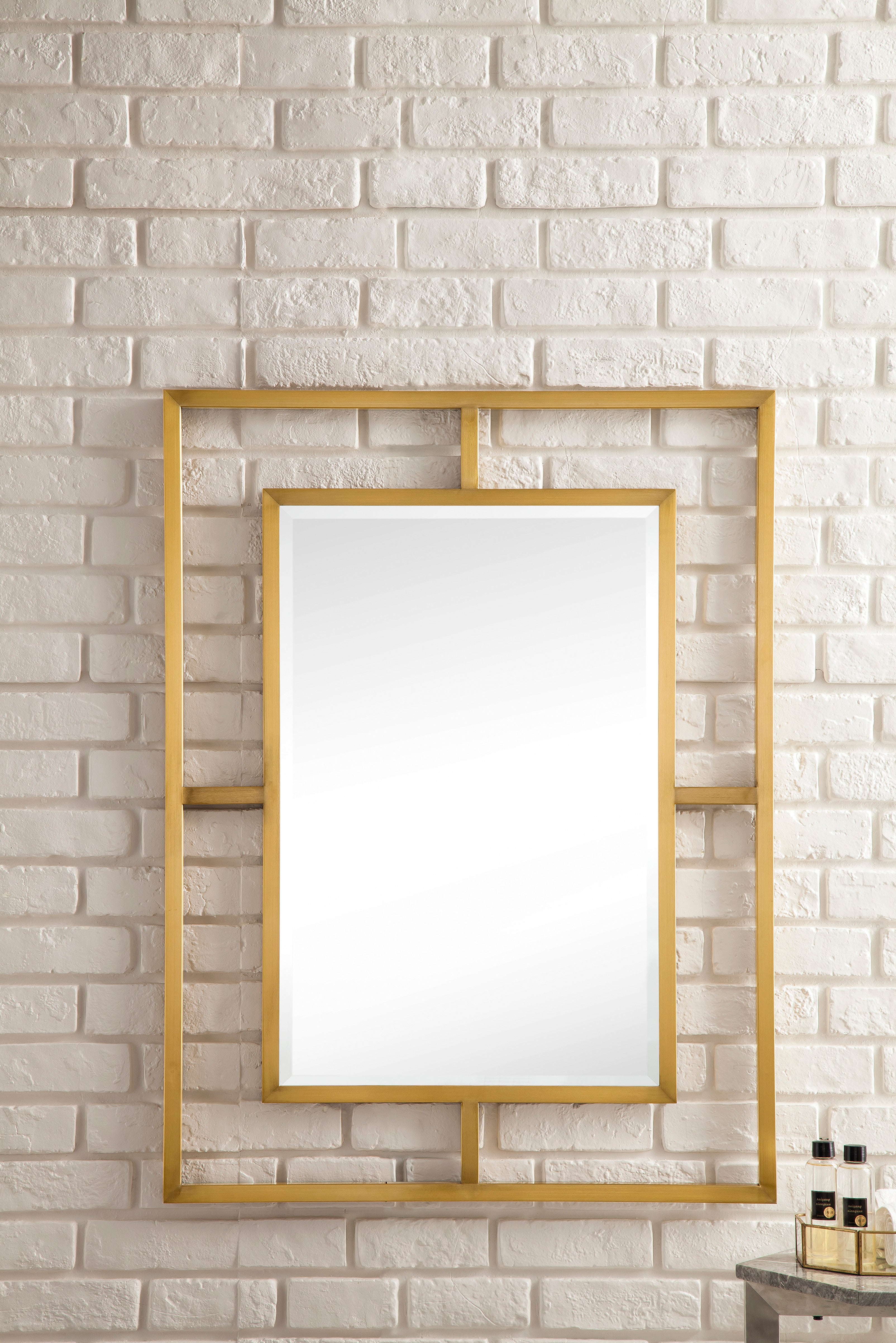 Boston 30-Inch Rectangular Wall Mirror with Radiant Gold Frame - Perfect for Living Room, Bedroom, or Entryway Decor