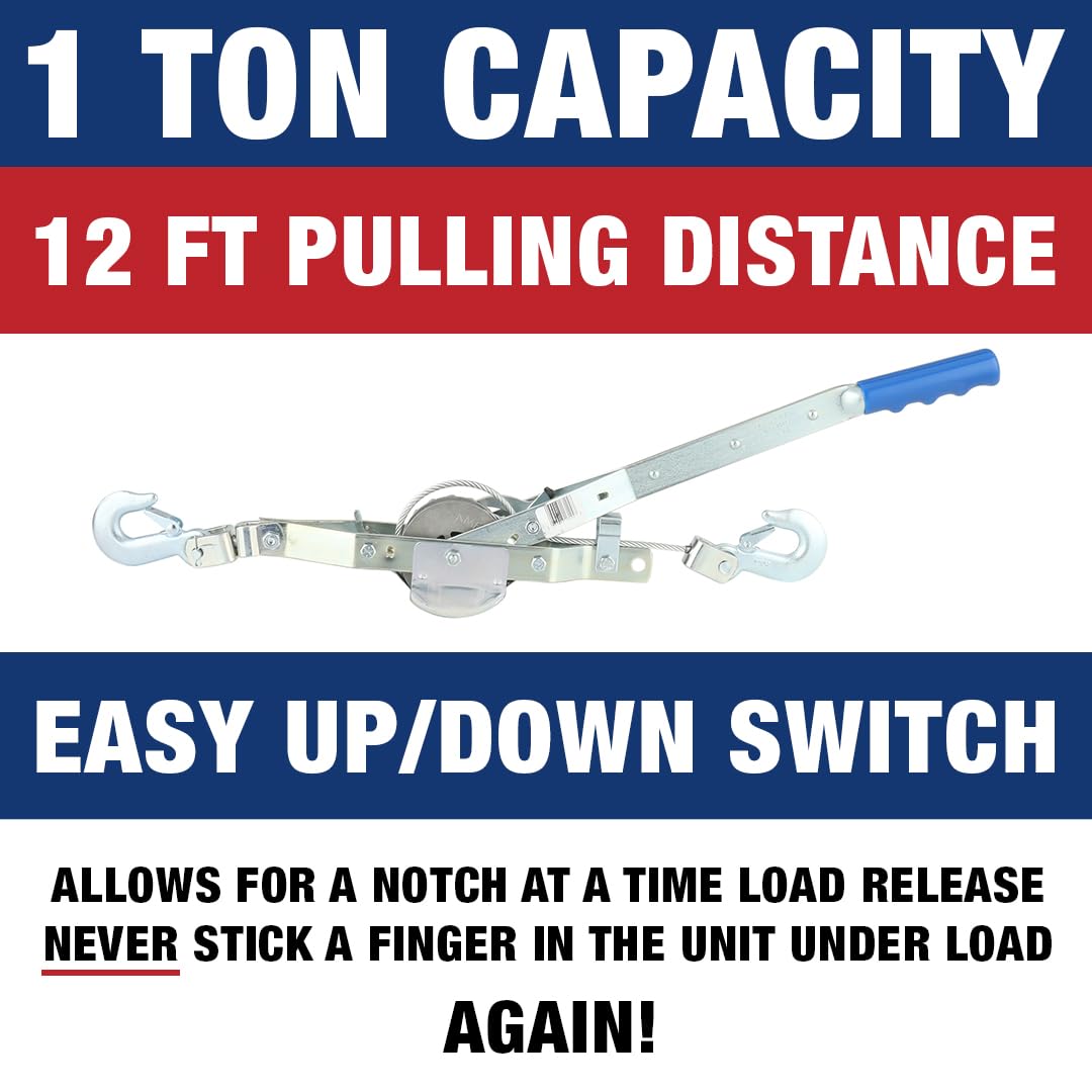 1-Ton 144 Power Pull by American Power Pull Corp – Heavy-Duty Towing & Recovery Tool for Trucks, Trailers & Off-Road Vehicles