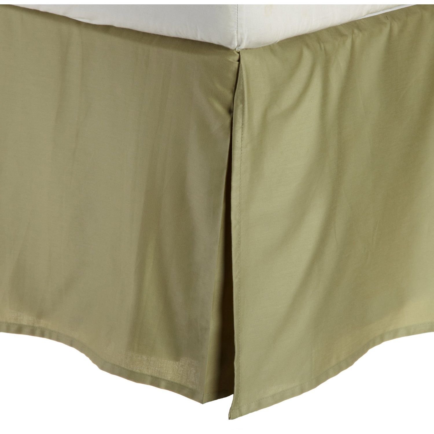 Premium 200-Thread Count Cotton Blend Bed Skirt - Queen Size, Moss Green - Perfect for Bedroom Decor & Hotel Style Bedding