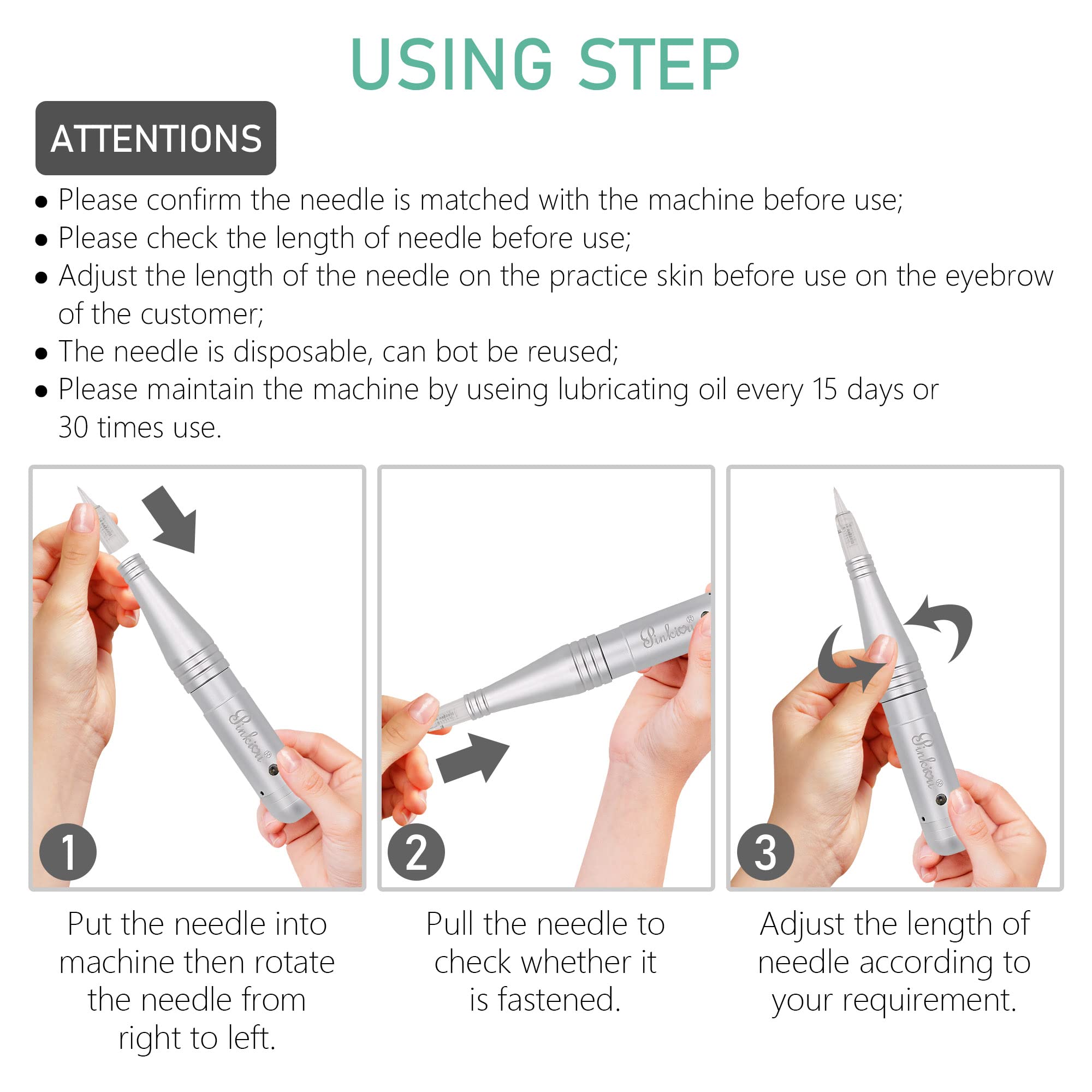 Professional Pinkiou Stroked Eyebrow Tattoo Machine - Microblading Pen for Eyebrows, Eyeliner & Lip Tattooing | Brow Lamination Tool | Salon & Home Use Beauty Device