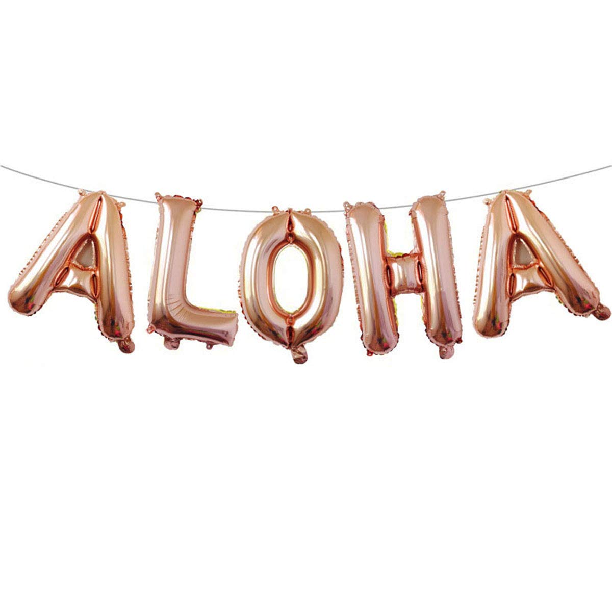 STOBOK 16 Inch Rose Gold Hawaiian Party Foil Balloons - Metallic Mylar Balloon Decorations for Luau, Beach Party & Tropical Theme Celebrations - Aloha Party Favors & Supplies (Pack of 1)