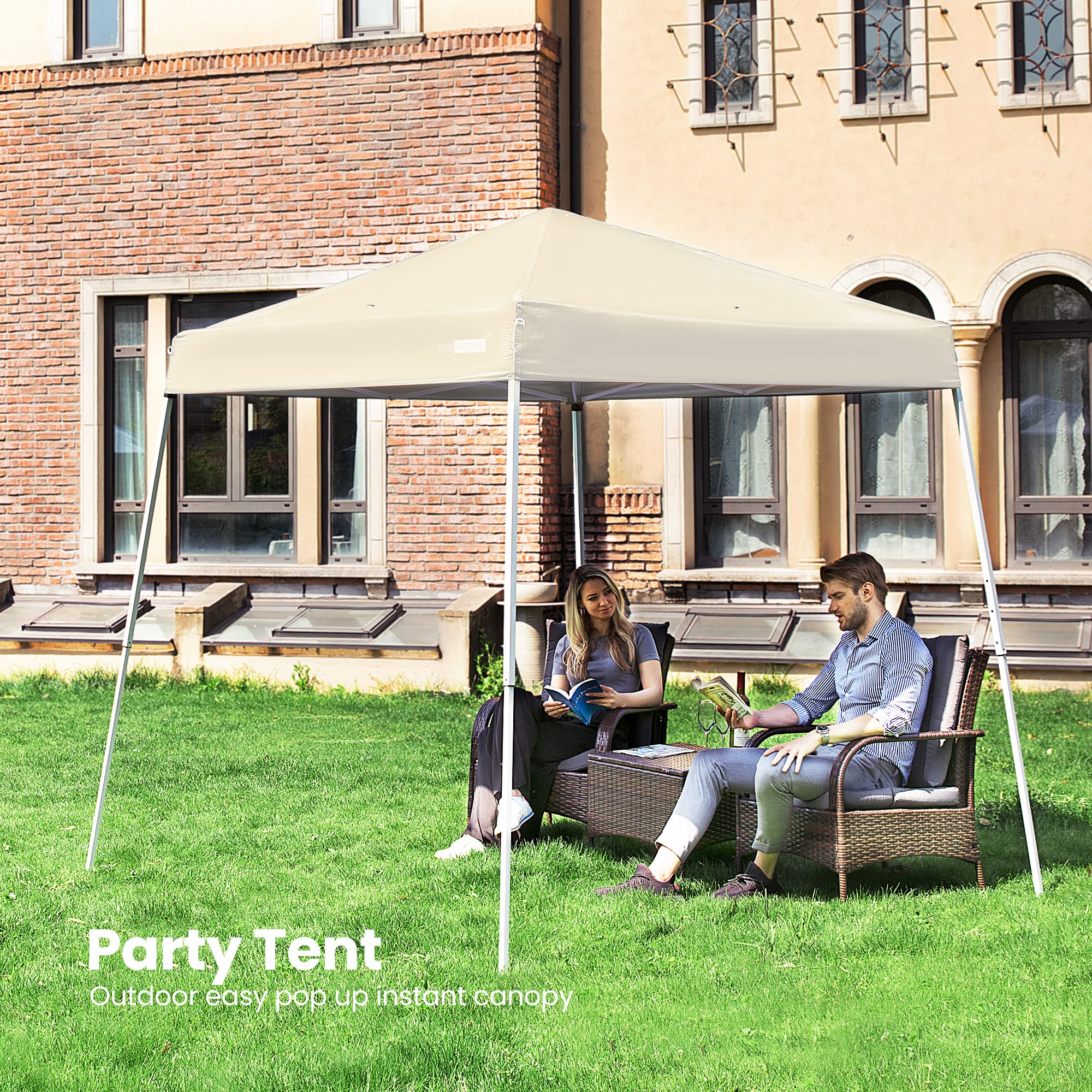 VIVOHOME 210D Oxford Easy Pop Up Canopy Tent 8x8 FT, Waterproof Outdoor Instant Shelter for Camping, Picnic, Beach, Backyard, Party, and Events - Perfect for Sun Protection and Outdoor Gatherings