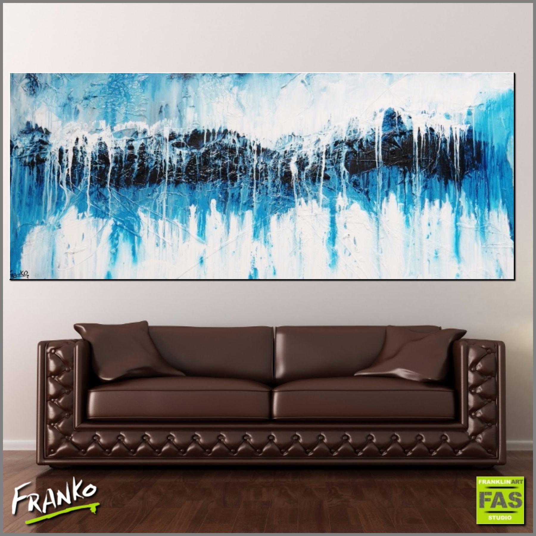Blue Abstract Denim Beauty Painting 240cm x 100cm - Large Wall Art for Living Room, Bedroom & Office Decor