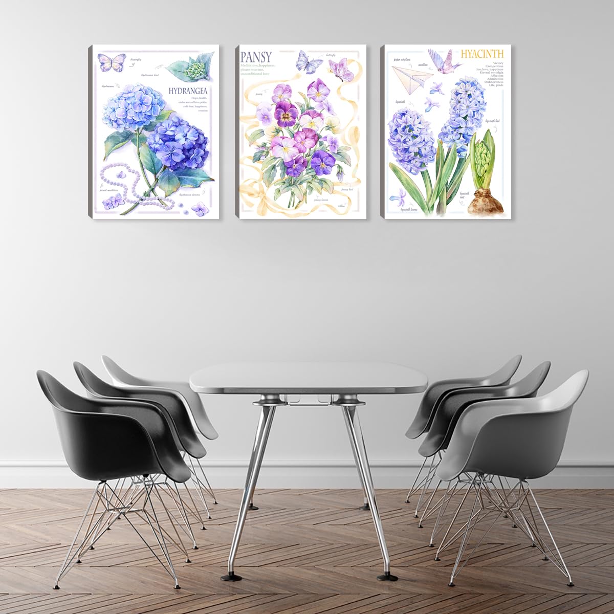 Modern Canvas Wall Art Set - Abstract Flower Paintings for Living Room, Kitchen, Bedroom, Bathroom & Office Decor - Home Wall Decorations & Wall Art Pictures for Stylish Interior Design