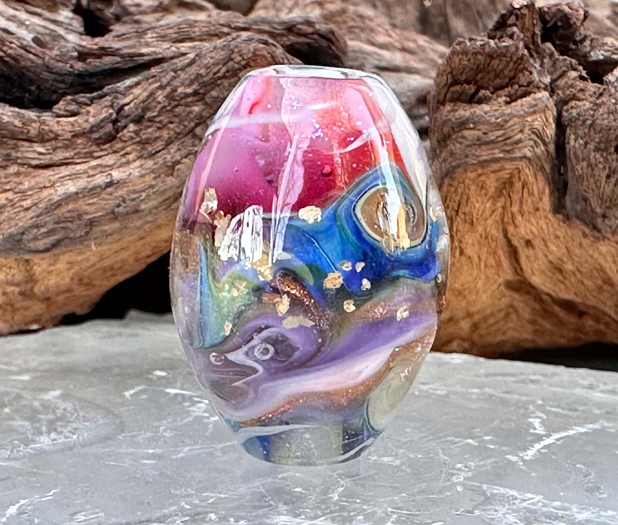 Handmade Twilight Dreams Lampwork Glass Focal Bead for Jewelry Making - Perfect for Necklaces, Bracelets & DIY Craft Projects