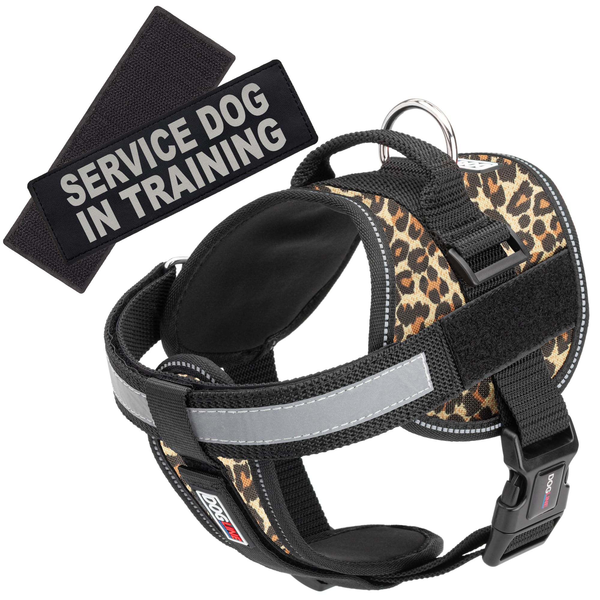 **Unimax Dog Harness Vest with Service Dog Patch - Reflective, Adjustable & Breathable Neoprene for Training, Medical & Identification (Girth 36-46