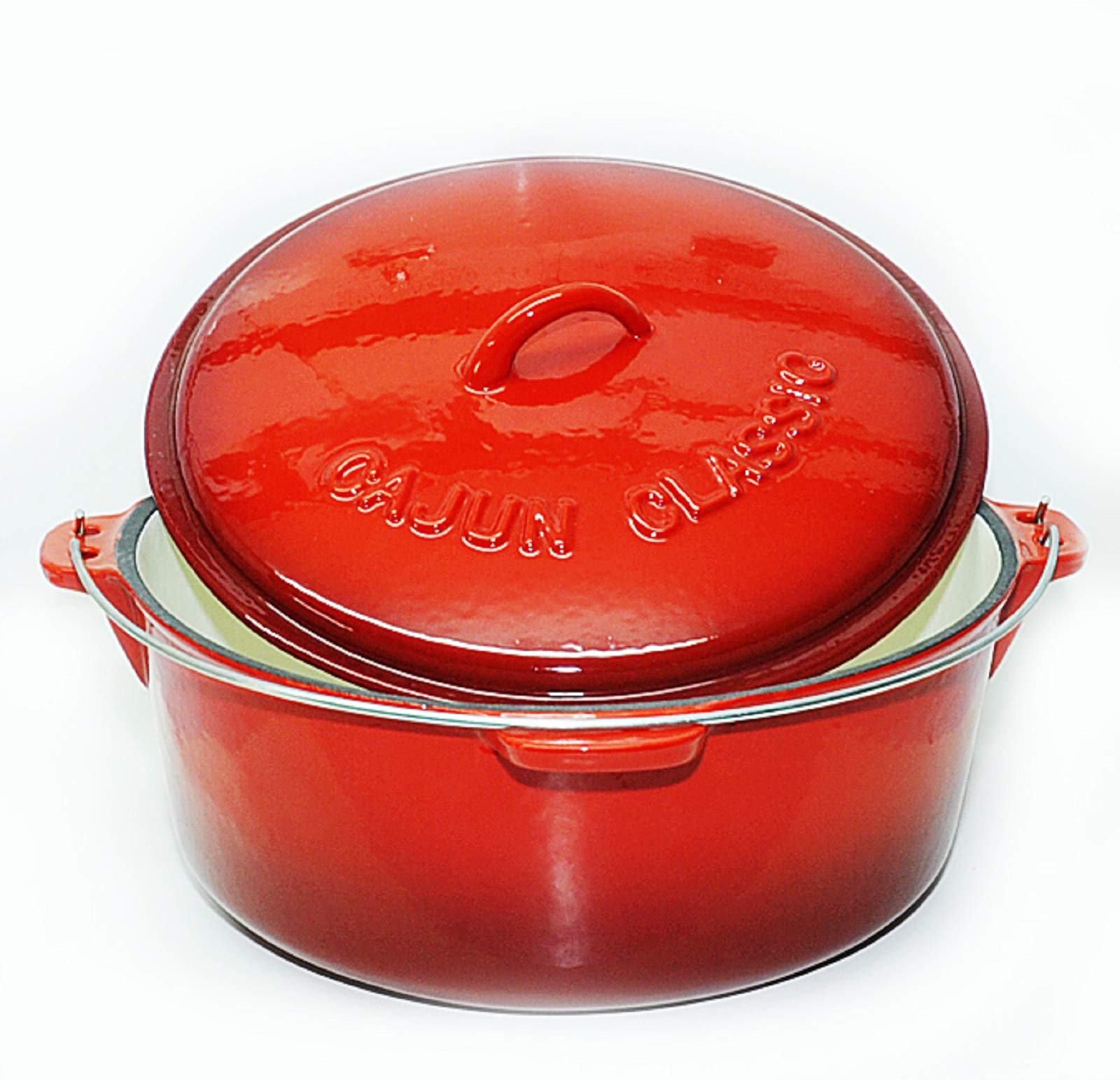 9 Qt. Red Enamel Coated Cast Iron Dutch Oven - Heavy Duty Cookware for Baking, Roasting & Slow Cooking - Perfect for Soups, Stews & Bread Making