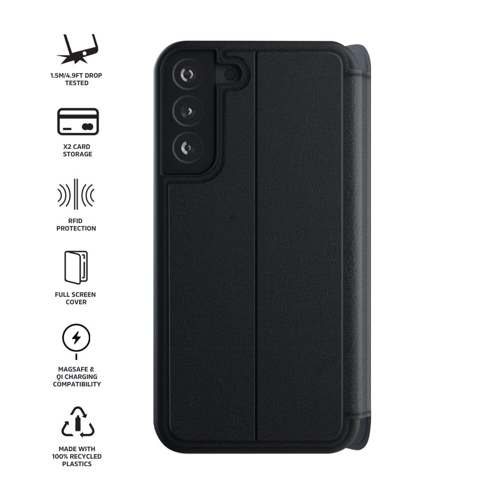 3sixT SlimFolio Case for Samsung Galaxy S24/S24+/S24 Ultra - Ultra Thin Protective Cover with Card Slots | Perfect for Work, Travel & Everyday Use
