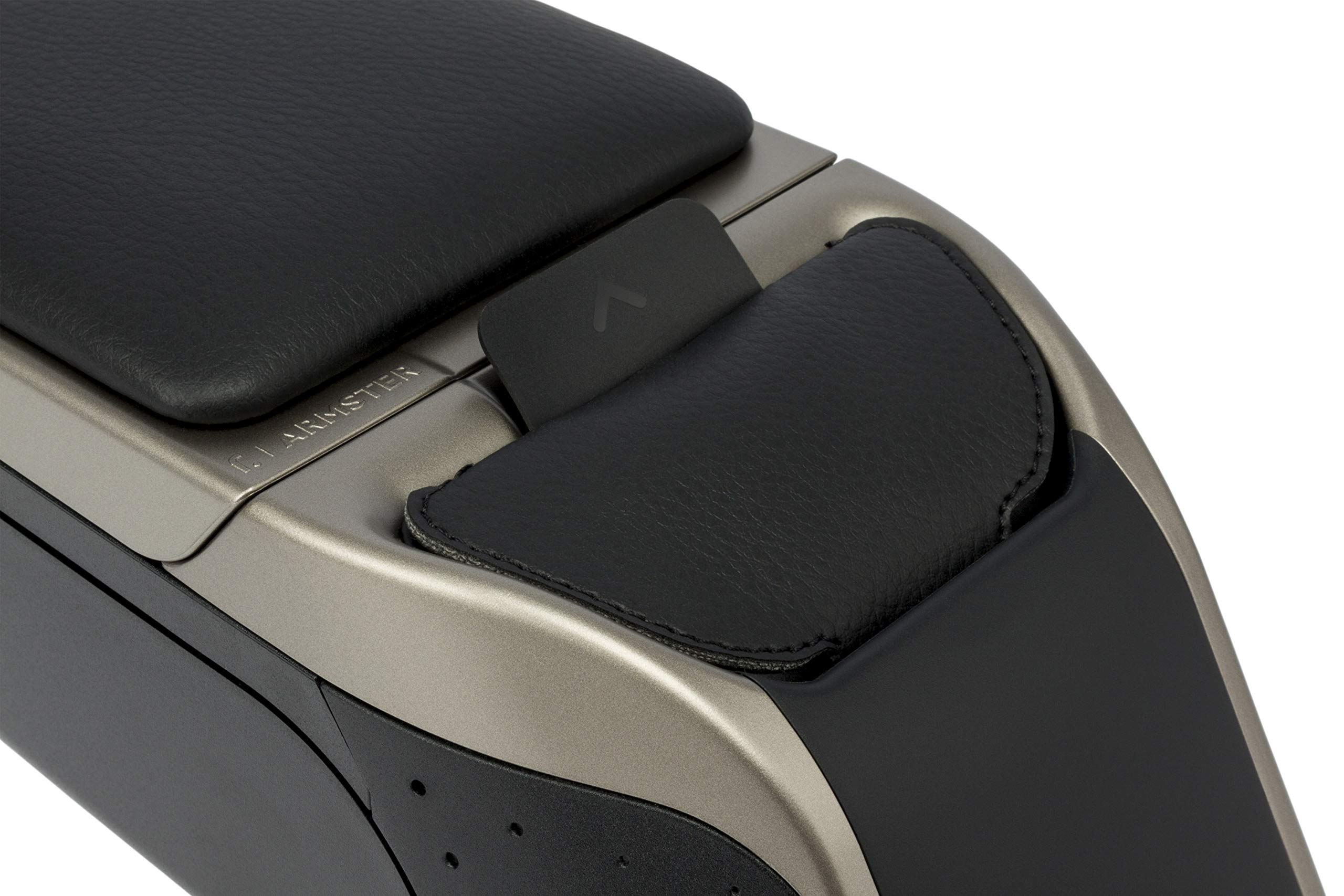 Armster 2 Black/Grey Car Seat Armrest with Storage Compartment & Foldable Design - Perfect for SEAT Arona (2018-2023) Models | Ideal for Long Drives & Road Trips