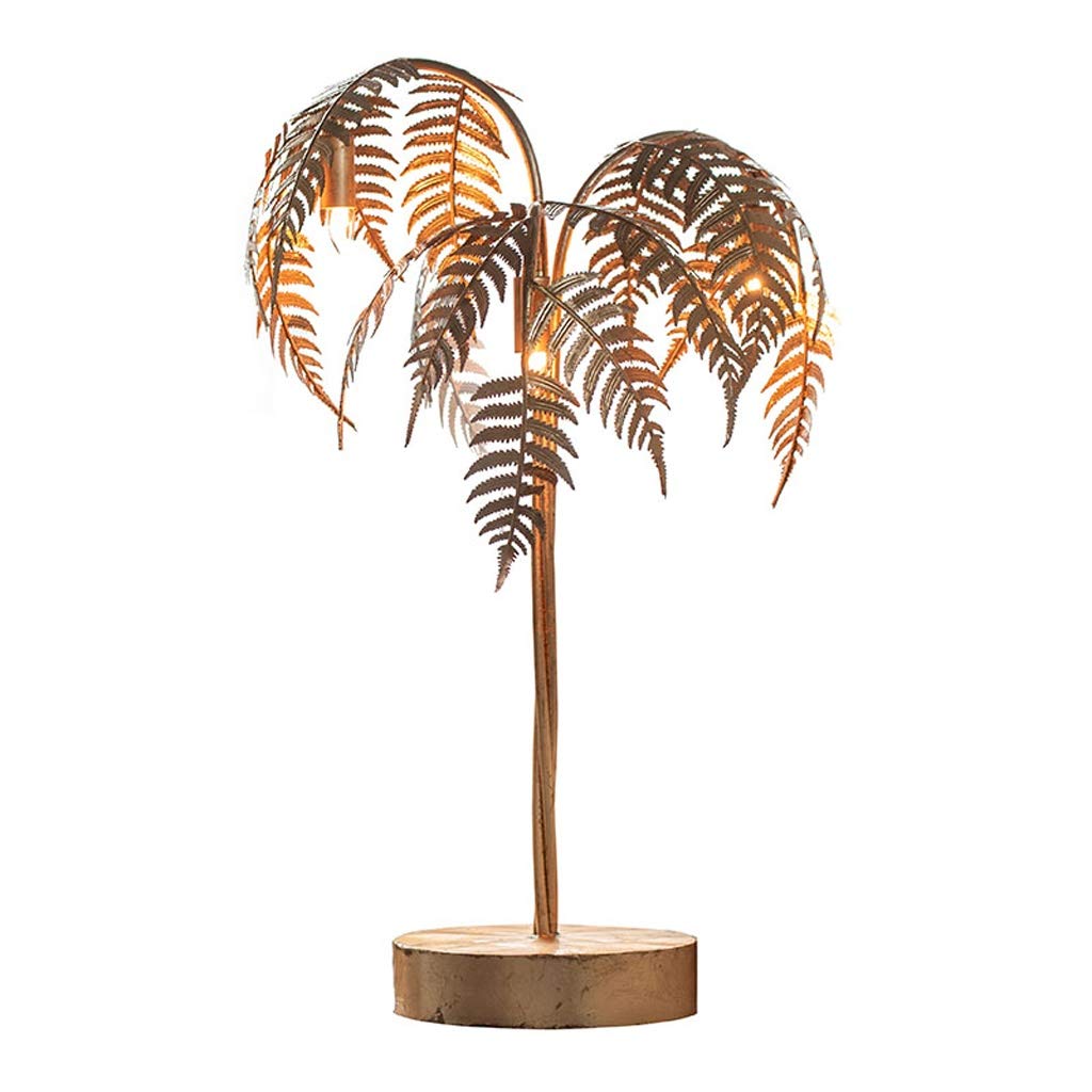 Golden Metal Palm Tree Table Lamp - 3 Light Desk Lamp for Living Room, Energy-Saving Decorative Lighting, 31.5 Inches - Perfect for Tropical Home Decor, Bedroom Nightstand, or Office Desk Ambience