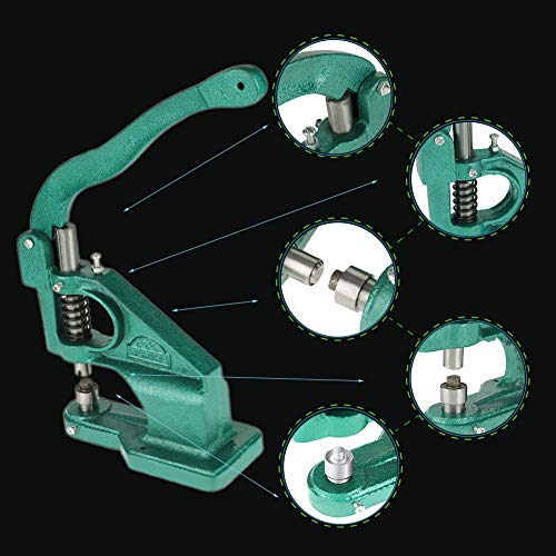 **Heavy Duty Grommet Tool Kit with Arbor Press - Eyelet and Grommet Set for Fabric, Leather, Canvas - DIY, Upholstery, Clothing, Bags, Tarps - Includes Punch Tool & Rivet Press Machine**