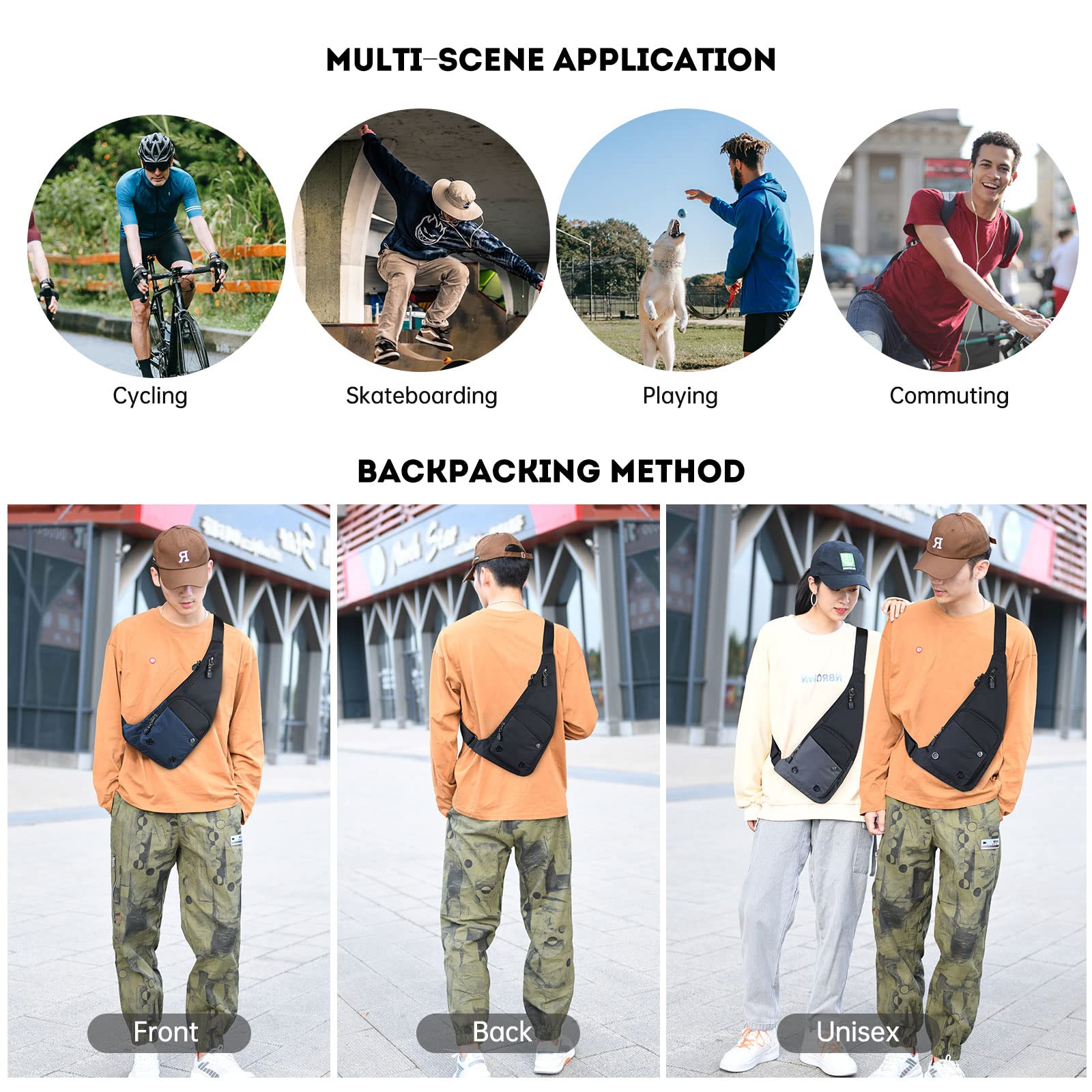 Long Keeper Sling Chest Bag - Lightweight Crossbody Shoulder Bag for Men & Women | Slim Travel Backpack for Running, Hiking & Outdoor Sports | Perfect for Daily Commute, Gym & Travel Adventures