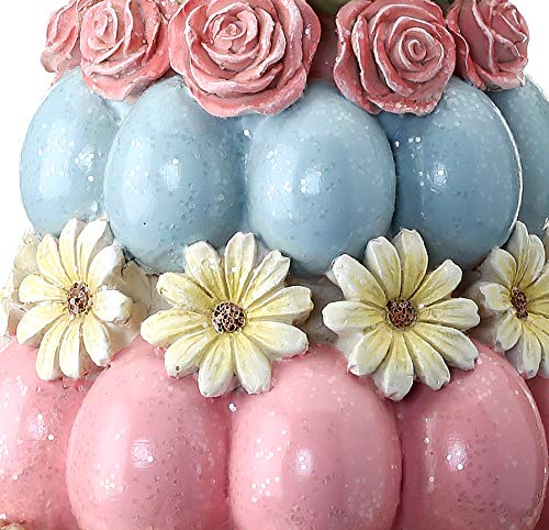 14 Inch Easter Egg Topiary Tree on Pedestal - Sparkling Decorative Centerpiece for Spring, Easter, Home & Party Decor in Pink, Green, White, Blue, Yellow, Gold