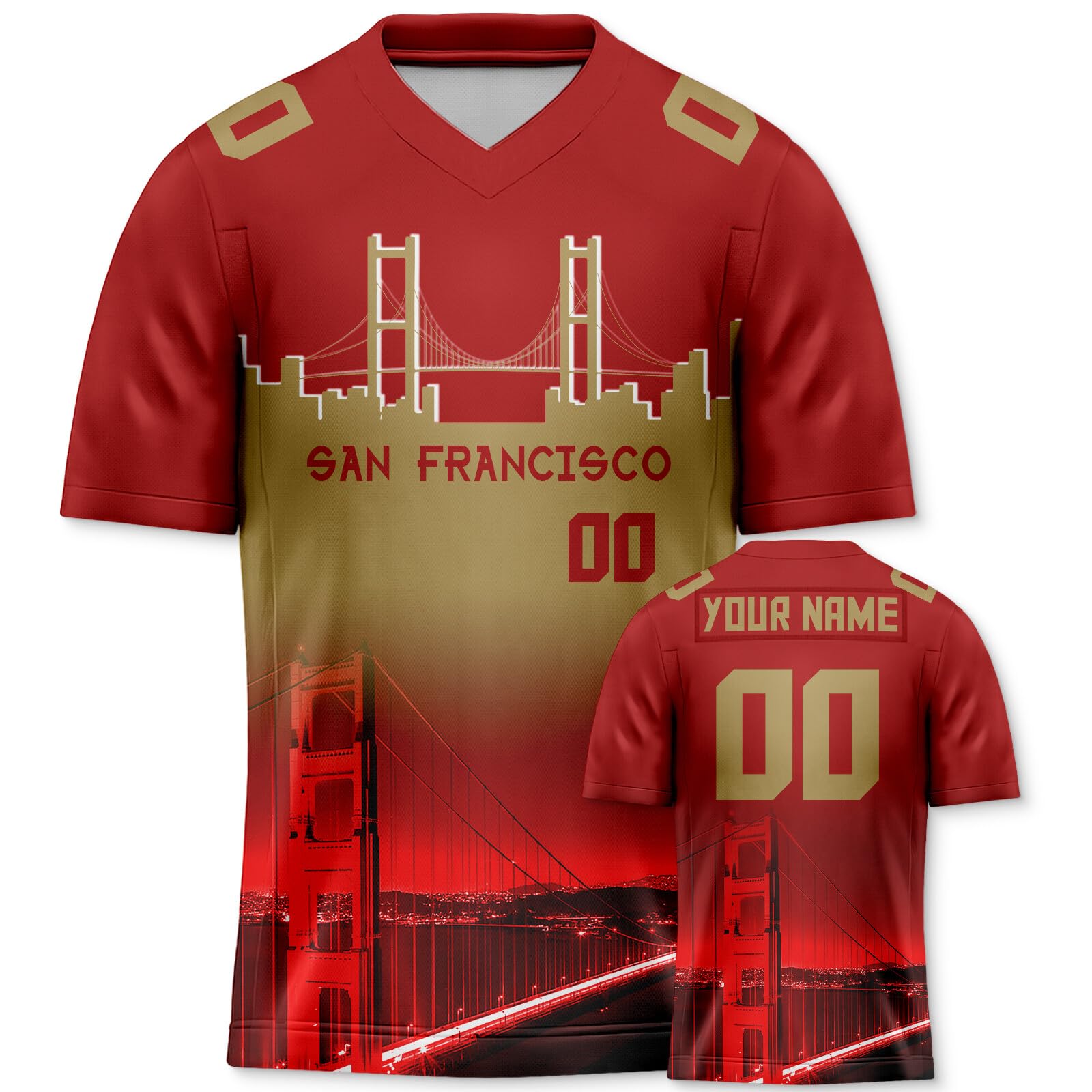 Custom City Skyline Football Jersey - Personalized Team Name & Number - Fashion Sports Uniform for Men, Women, Youth & Kids - Perfect for Game Day, Fan Gifts & Team Events
