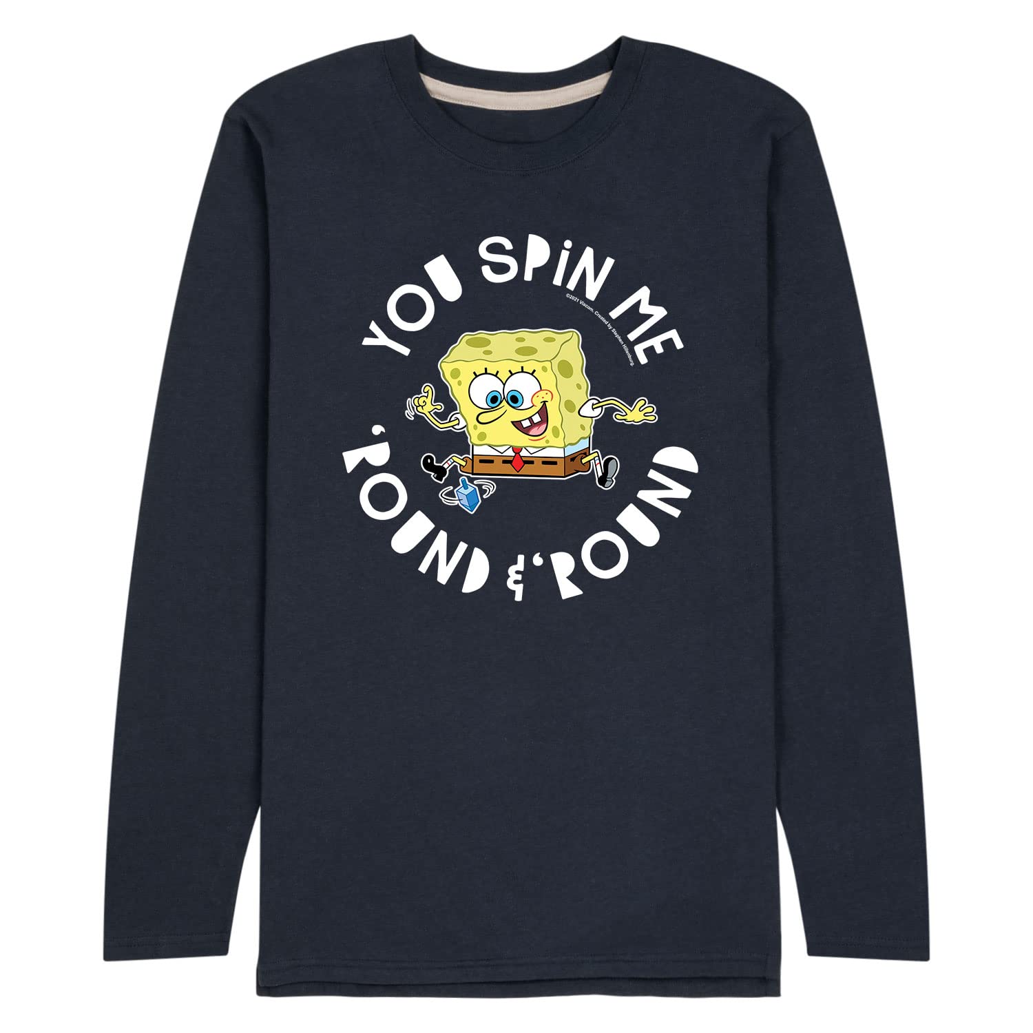 SpongeBob SquarePants Christmas & Hanukkah Men's Long Sleeve T-Shirt | Holiday Graphic Tee for Fans | Gift for Him, Casual Wear, Festive Outfit