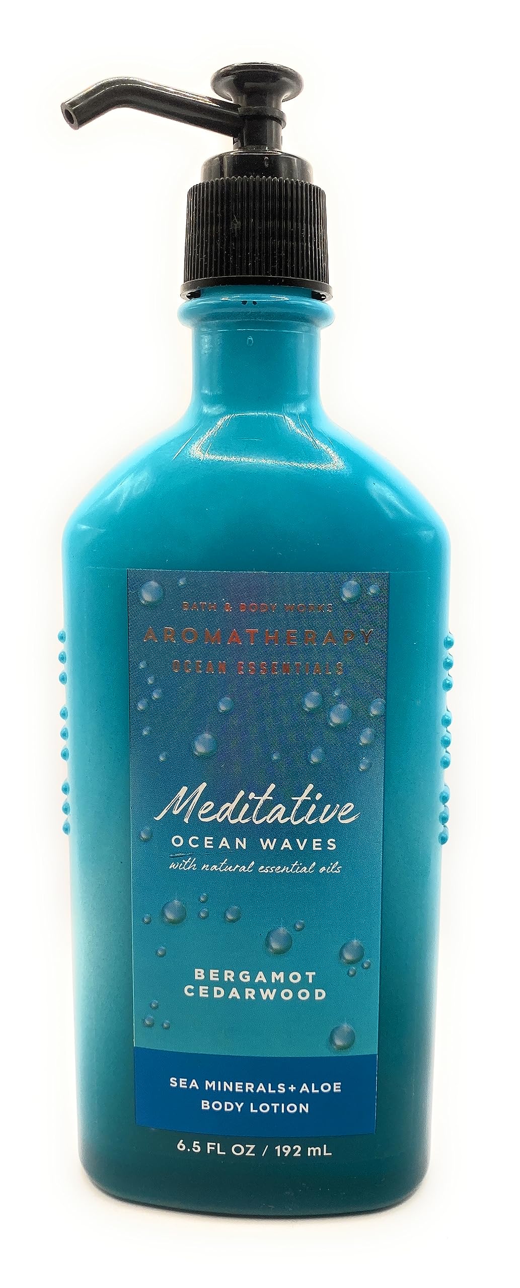 Bath & Body Works Aromatherapy Meditative Ocean Waves Body Lotion - Bergamot Cedarwood & Sea Minerals with Aloe, 6.5 oz | Relaxing Moisturizer for Stress Relief & Self-Care Rituals