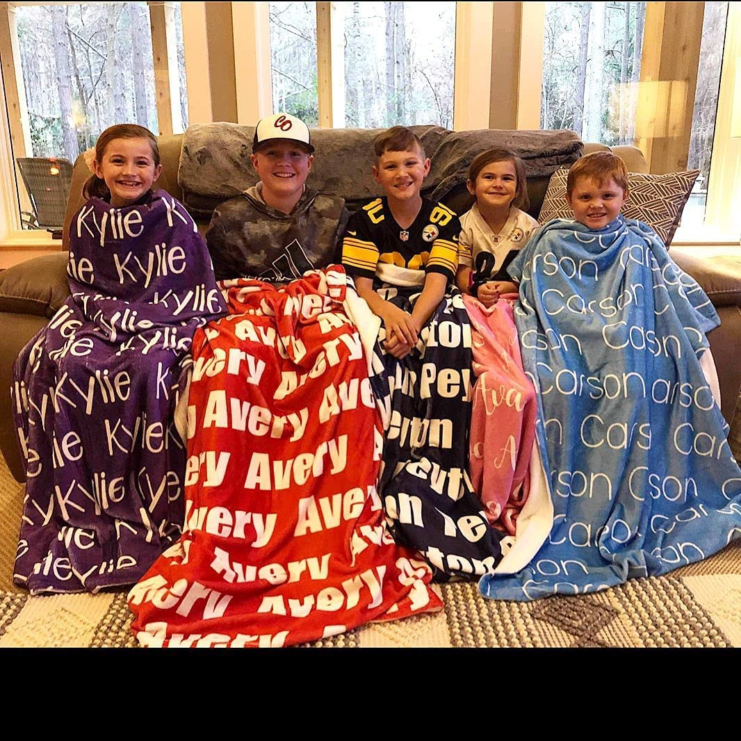 Personalized Baby Blanket with Heart & Name - Custom Swaddle Blanket for Kids, Boys & Adults - Unique Gift for Mother, Birthday & Special Occasions - Soft & Cozy for Nursery, Travel & Cuddling