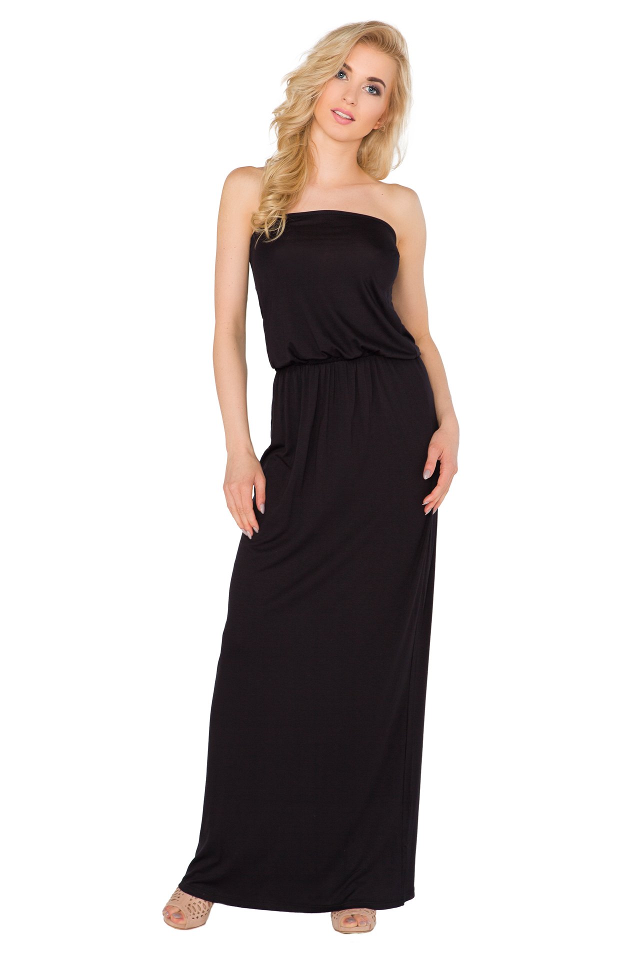 FUTURO FASHION® Women's Elegant Maxi Dress - Bandeau Formal Evening Gown for Prom, Ball & Special Occasions | Flowy Long Dress for Weddings, Parties & Black Tie Events