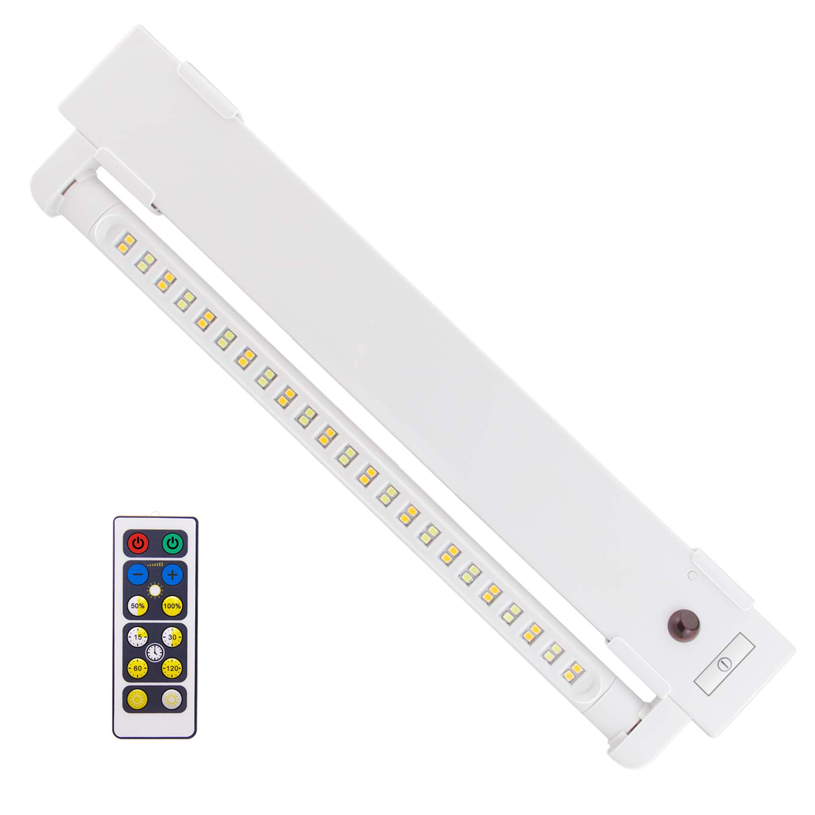 LUXSWAY 46 LED Super Bright Under Cabinet Lighting - Battery Operated LED Strip Lights with Remote Control, Warm & Cool White Adjustable Stick-On Lights for Kitchen Pantry, Shelf, Closet - Timer & Dimmer Function for Home Decor & Workspace Lighting