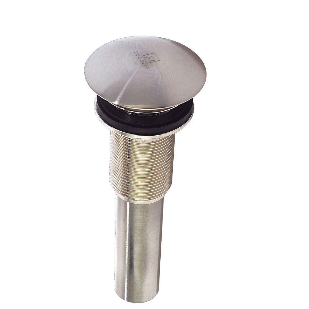 Decolav 2-61/64 Inch Satin Nickel Brass Umbrella Shower Drain without Overflow - Model 525053 | Perfect for Modern Bathroom & Walk-in Shower Installations