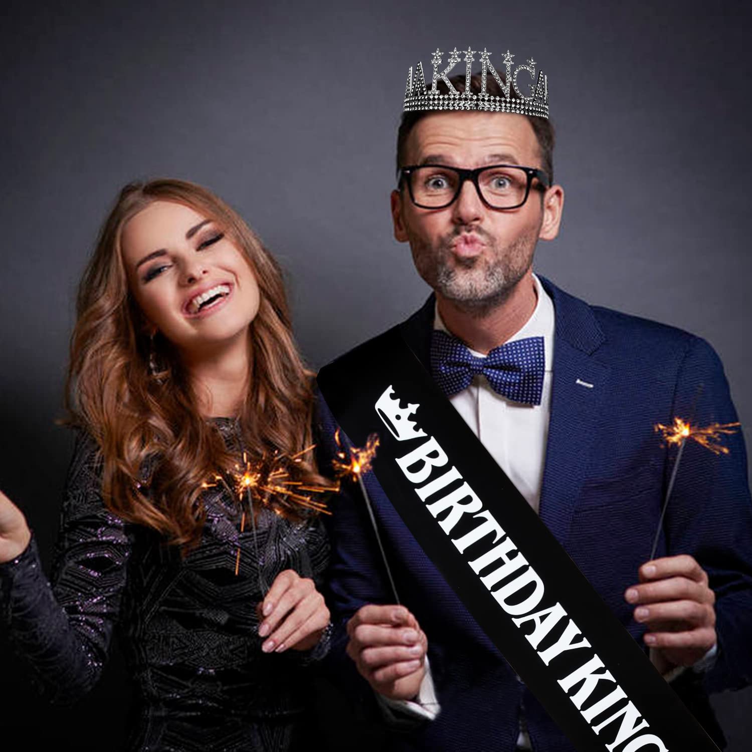 Black Birthday King Crown for Men - Royal Birthday Party Decorations & Gifts for Him | Perfect for Adult Birthday Celebrations, Themed Parties & Special Occasions