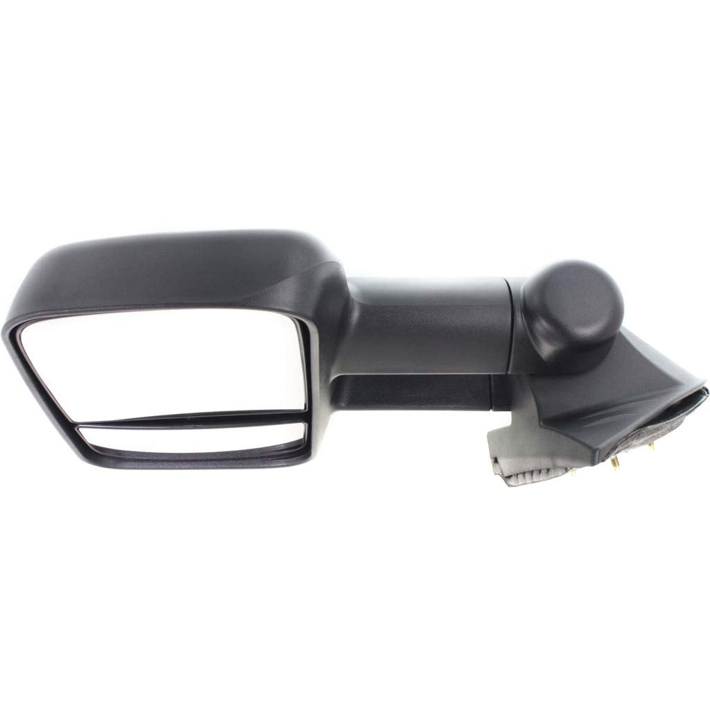 2007-2014 Chevy Silverado 2500/3500 HD Manual Folding Towing Mirror - Driver Side Non-Heated Textured Black Replacement (Fits Part #20862094 & GM1320337) | Perfect for Heavy-Duty Towing & Off-Road Adventures