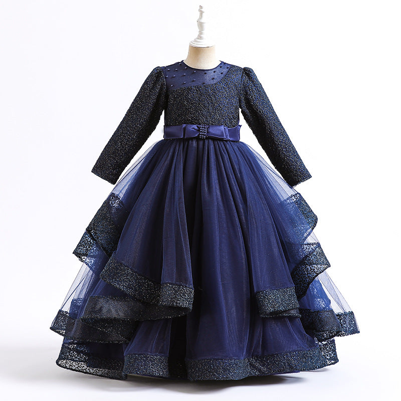 Elegant Girls Butterfly Knot Sequins Puffy Dress for Birthday Party Evening Wear | Formal Occasions, Pageant, Special Events