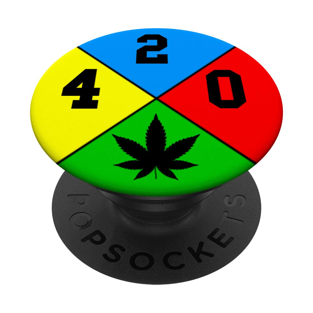 Weed Pop Socket with Marijuana Leaf Design - Cannabis 420 Ganja Pot Accessory for Phones & Tablets - Perfect for Stoners, Smokers & 420 Enthusiasts