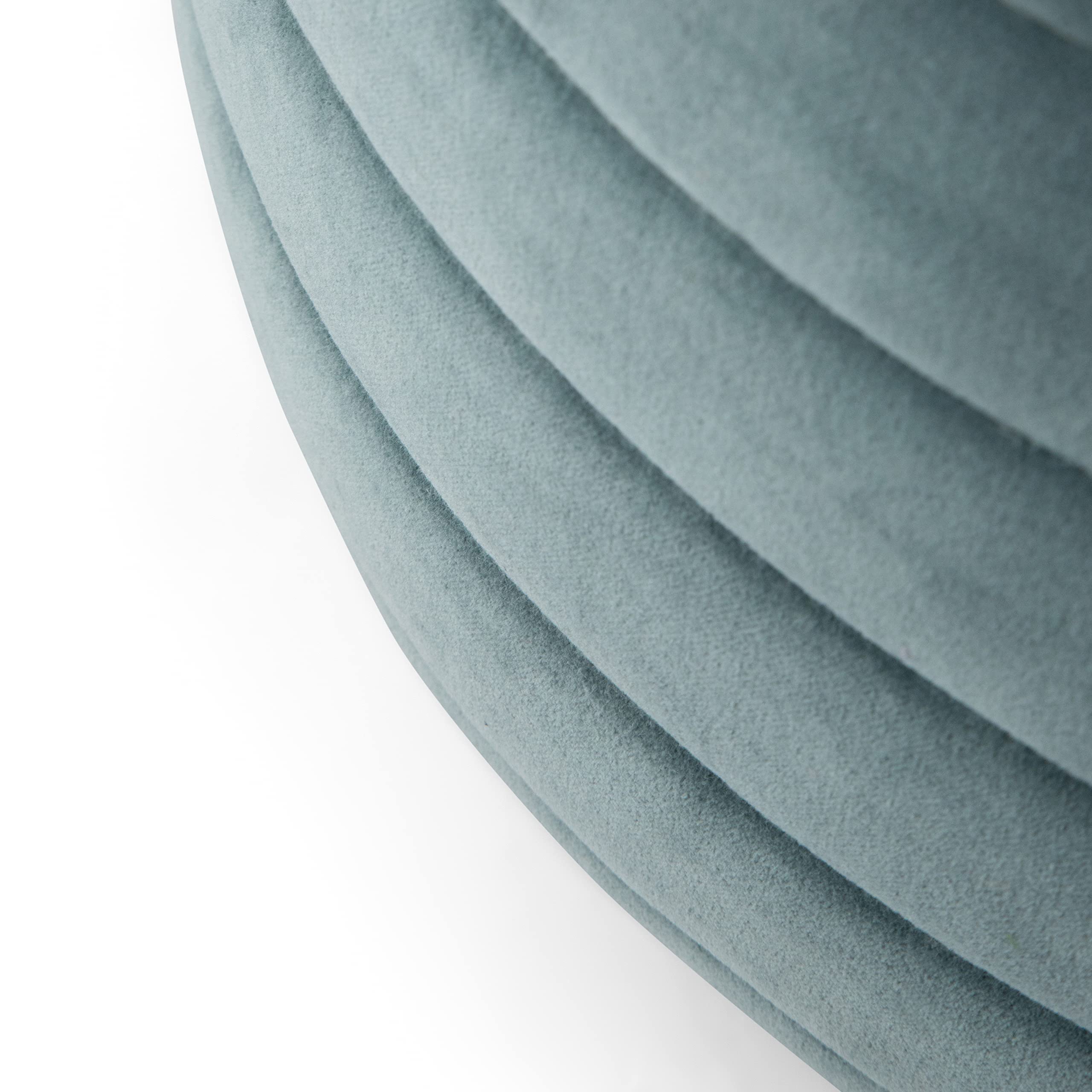 SIMPLIHOME Vivienne Boho Round Pouf Ottoman - Turquoise Velvet Fabric Footstool for Living Room, Bedroom & Nursery | Perfect for Seating, Decor & Kids Play Area