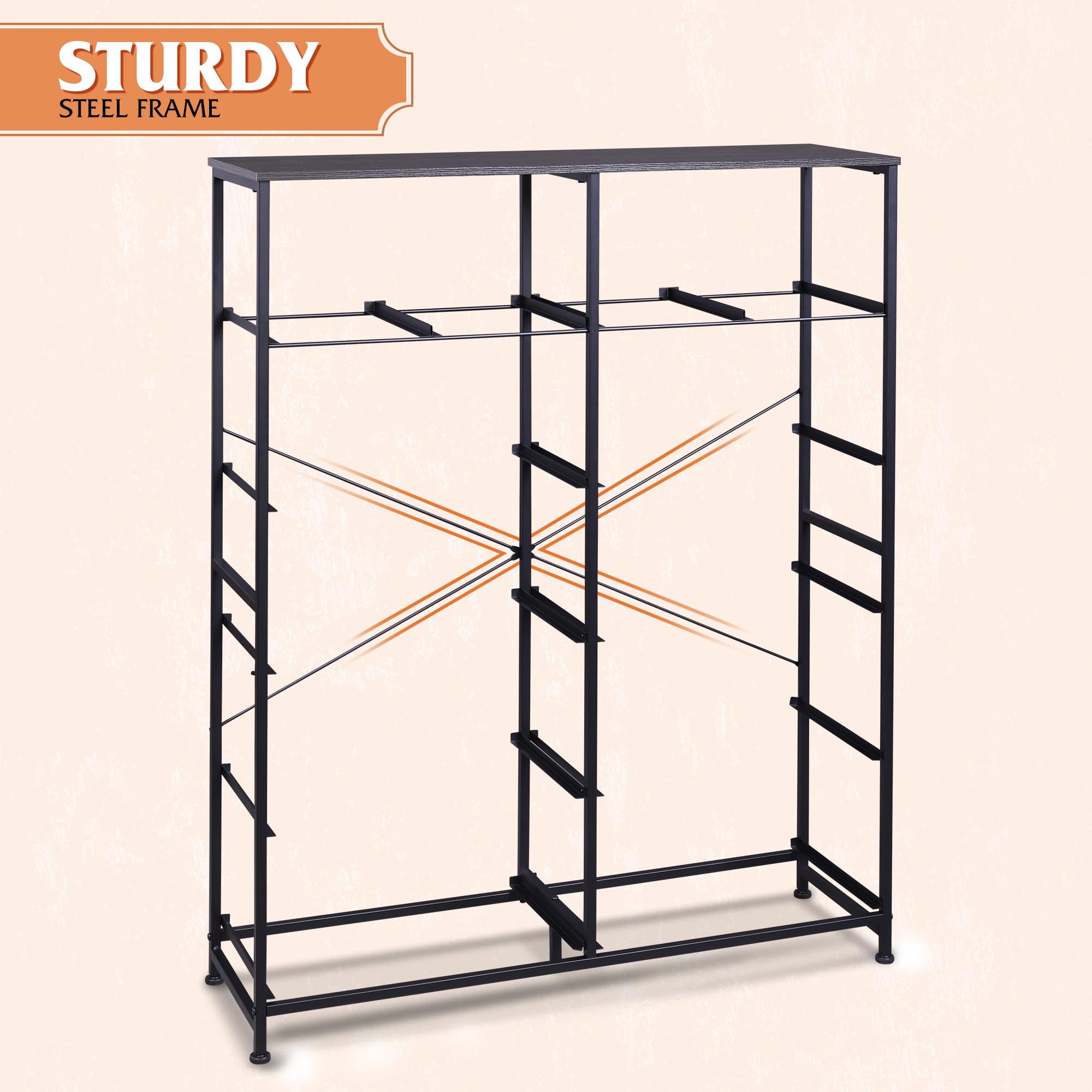 WLIVE 12-Drawer Tall Dresser for Bedroom - Fabric Storage Chest with Steel Frame & Wood Top in Charcoal Black - Perfect for Bedroom Organization, Closet Storage & Home Decor