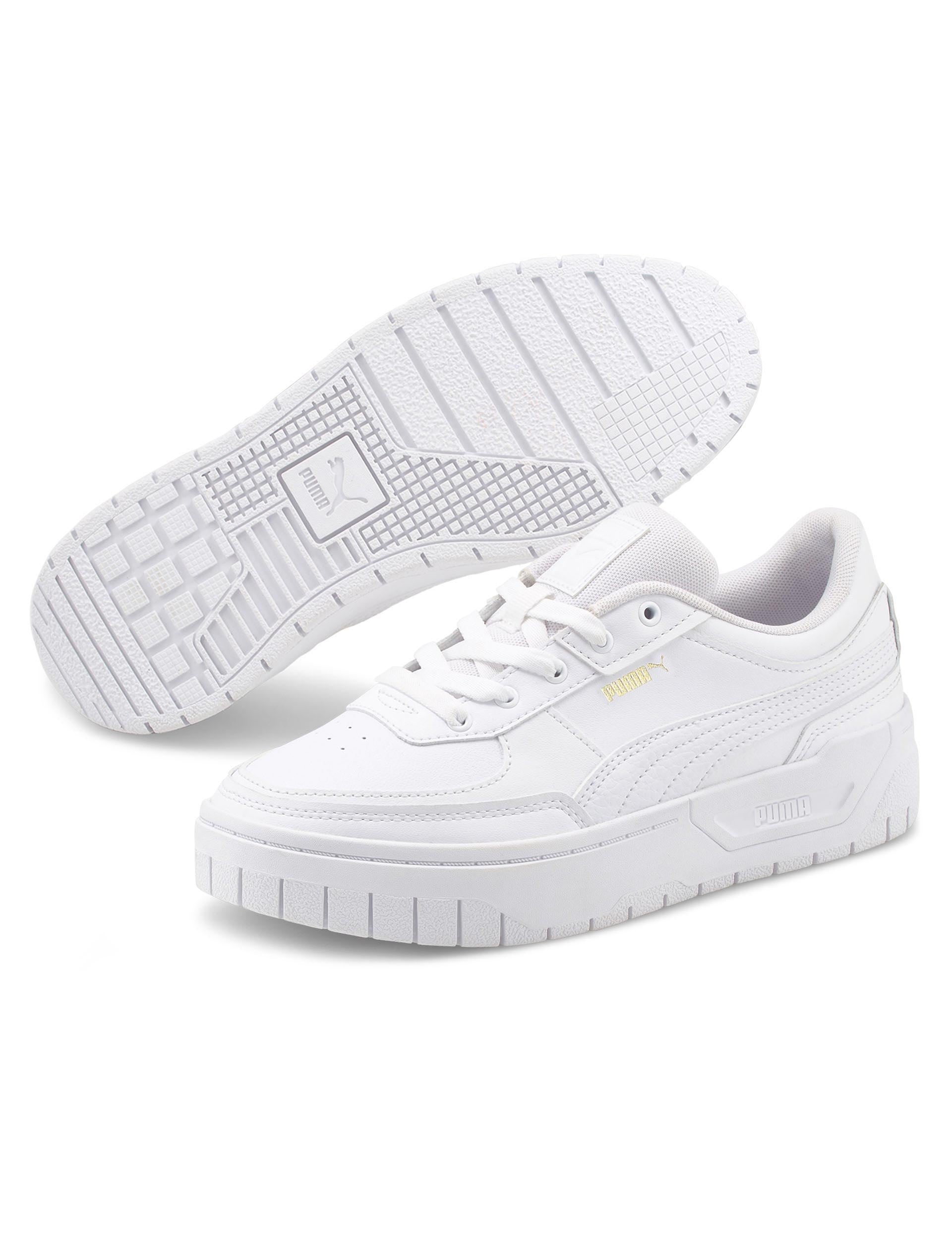 Cali Dream White Leather Sneakers for Women - Comfortable Casual Walking Shoes for Everyday Wear & Fashion Outfits