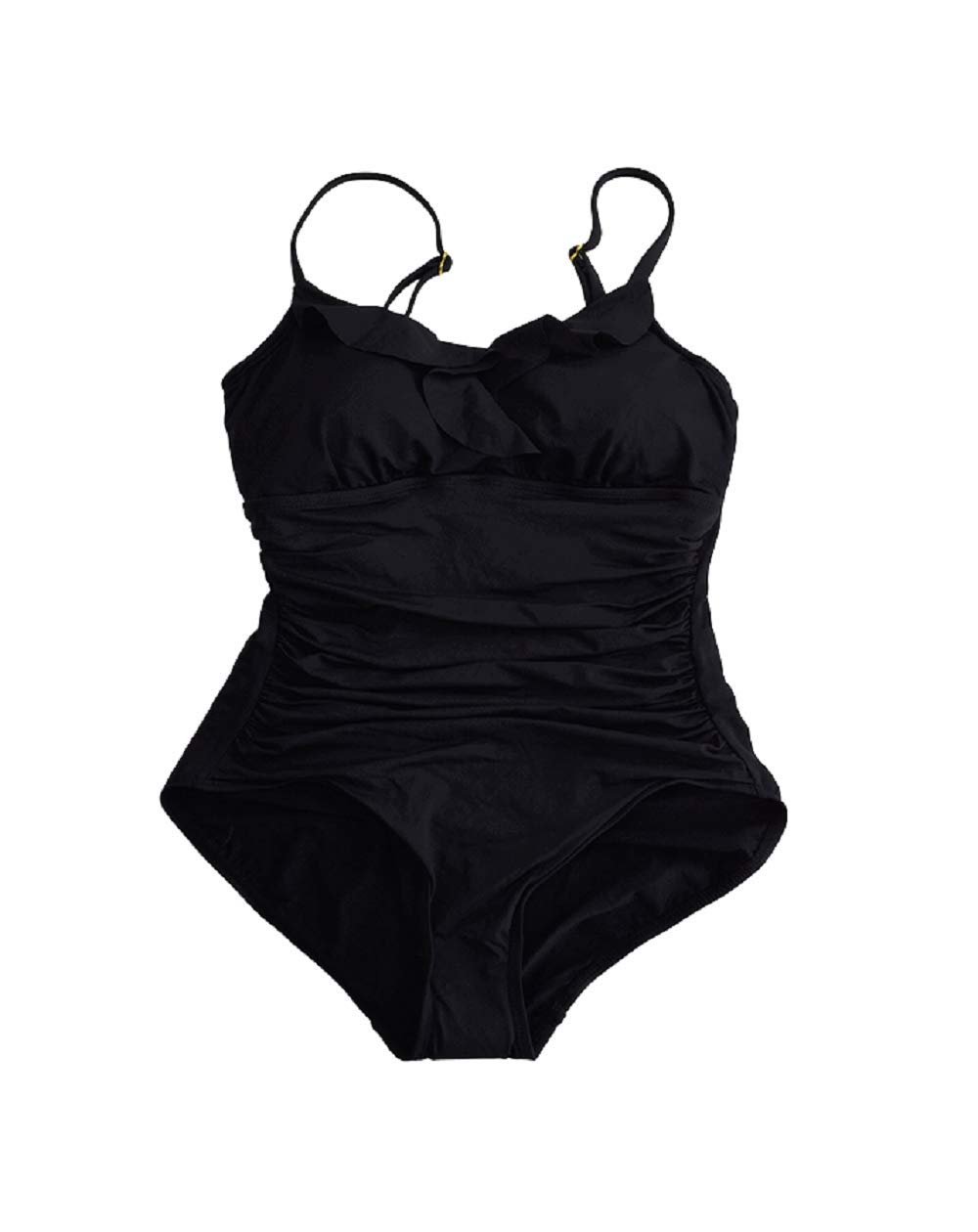 LAUREN RALPH LAUREN Underwire Ruffled One-Piece Swimsuit - Black Size 6 | Women's Swimwear for Beach, Pool & Vacation