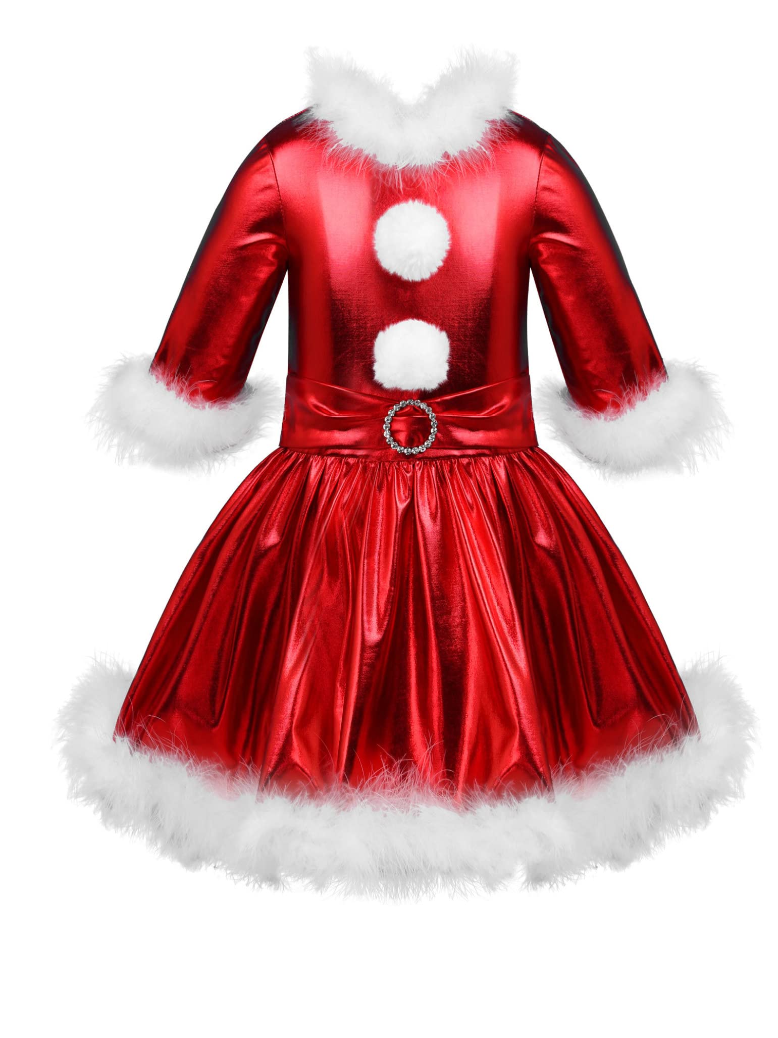 Jelory Girls Christmas Dance Costume with Sequins - Ice Skating, Roller Skating, Ballet & Jazz Dance Dress for Kids - Perfect for Holiday Performances, Recitals & Parties