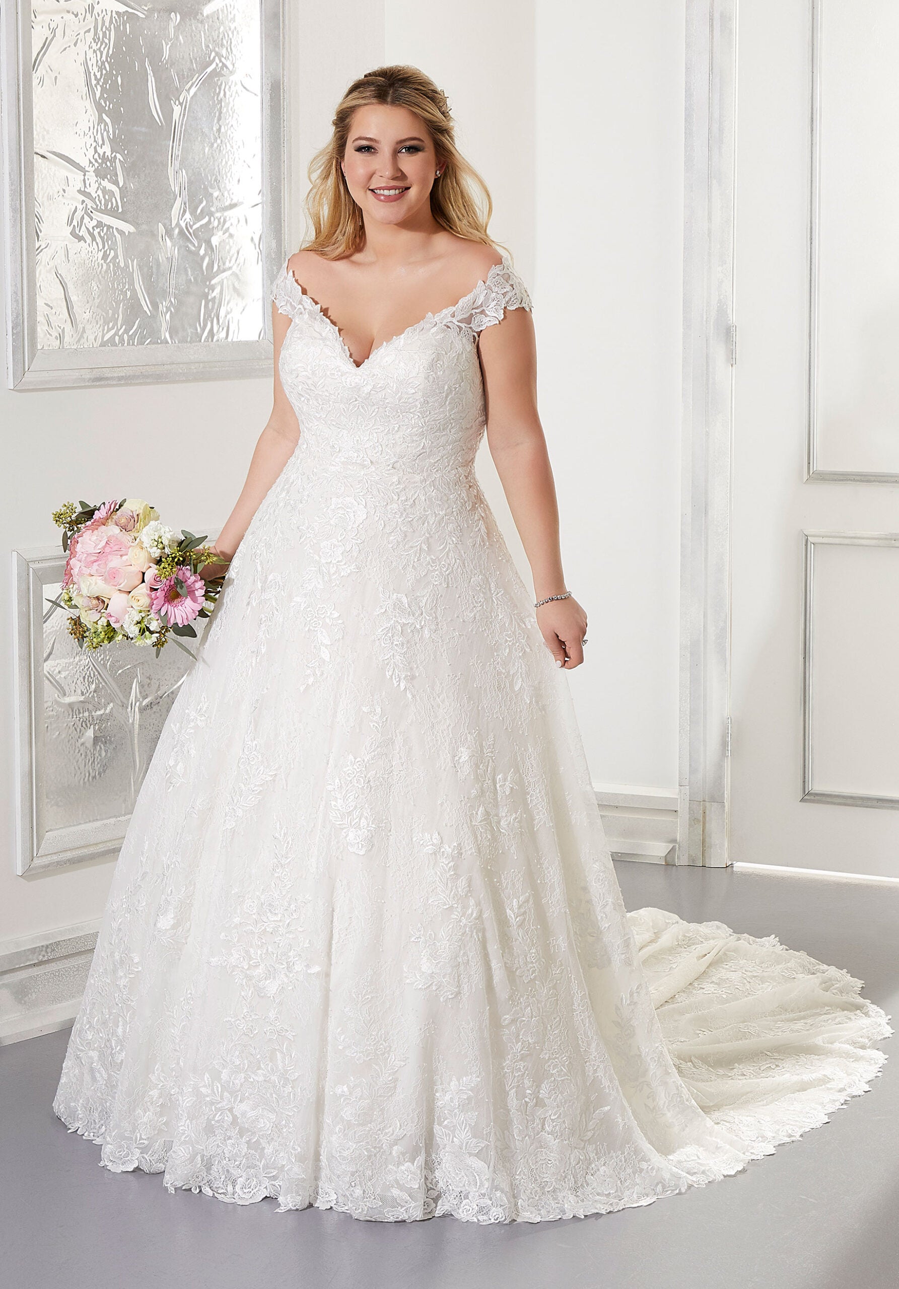 Morilee Audrina 3305 Wedding Gown - Elegant Lace Bridal Dress for Bride, Perfect for Church Ceremony & Formal Reception