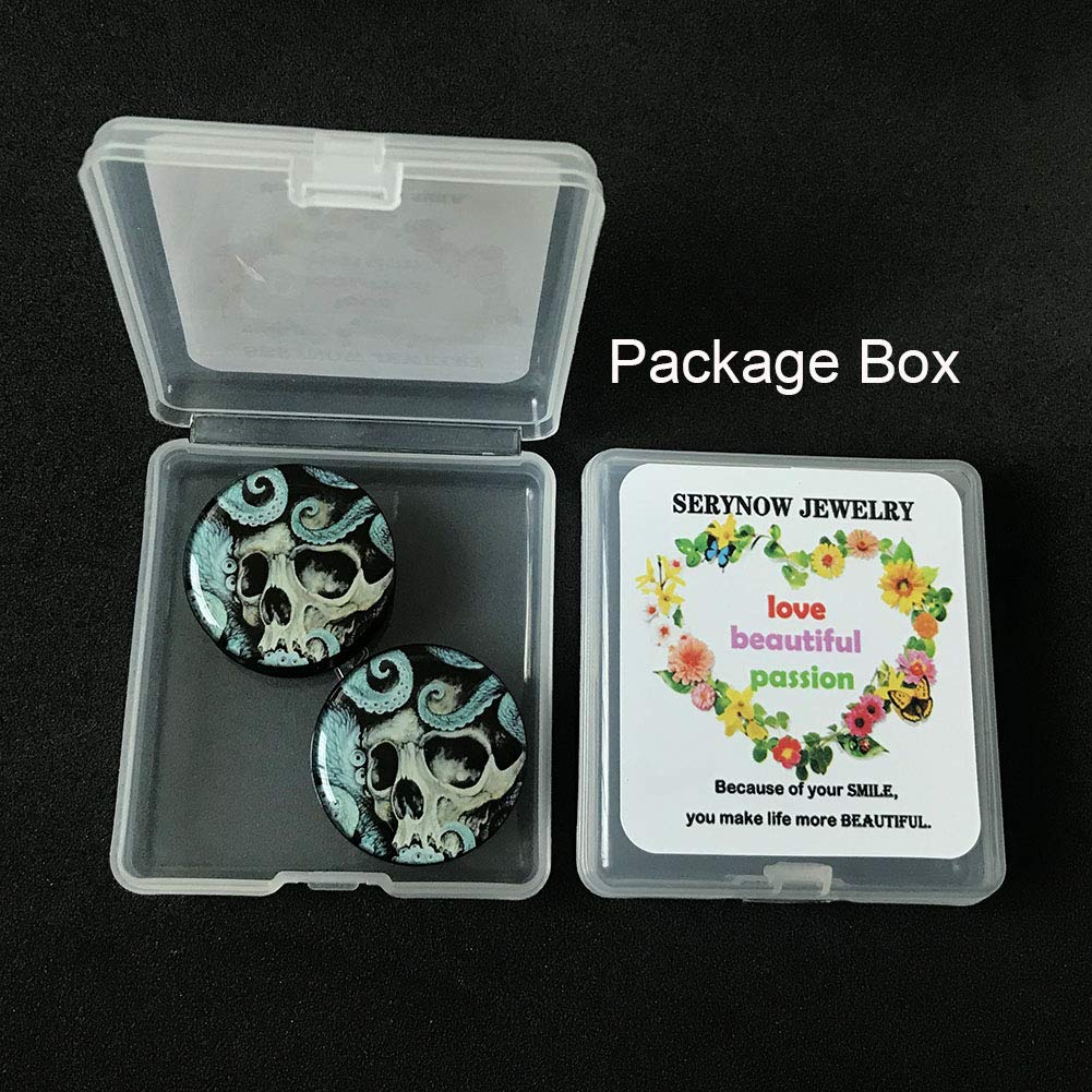 **Skull Ear Gauges & Plugs - Double Flared Screw Tunnels (6mm-25mm) for Ear Stretching - Gothic Punk Jewelry for Men & Women - Perfect for Concerts, Parties & Alternative Fashion**