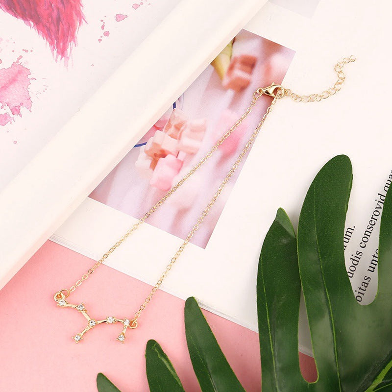 12 Constellation Charm Anklet - Zodiac Star Sign Foot Jewelry for Women, Perfect for Beach Parties & Boho Fashion